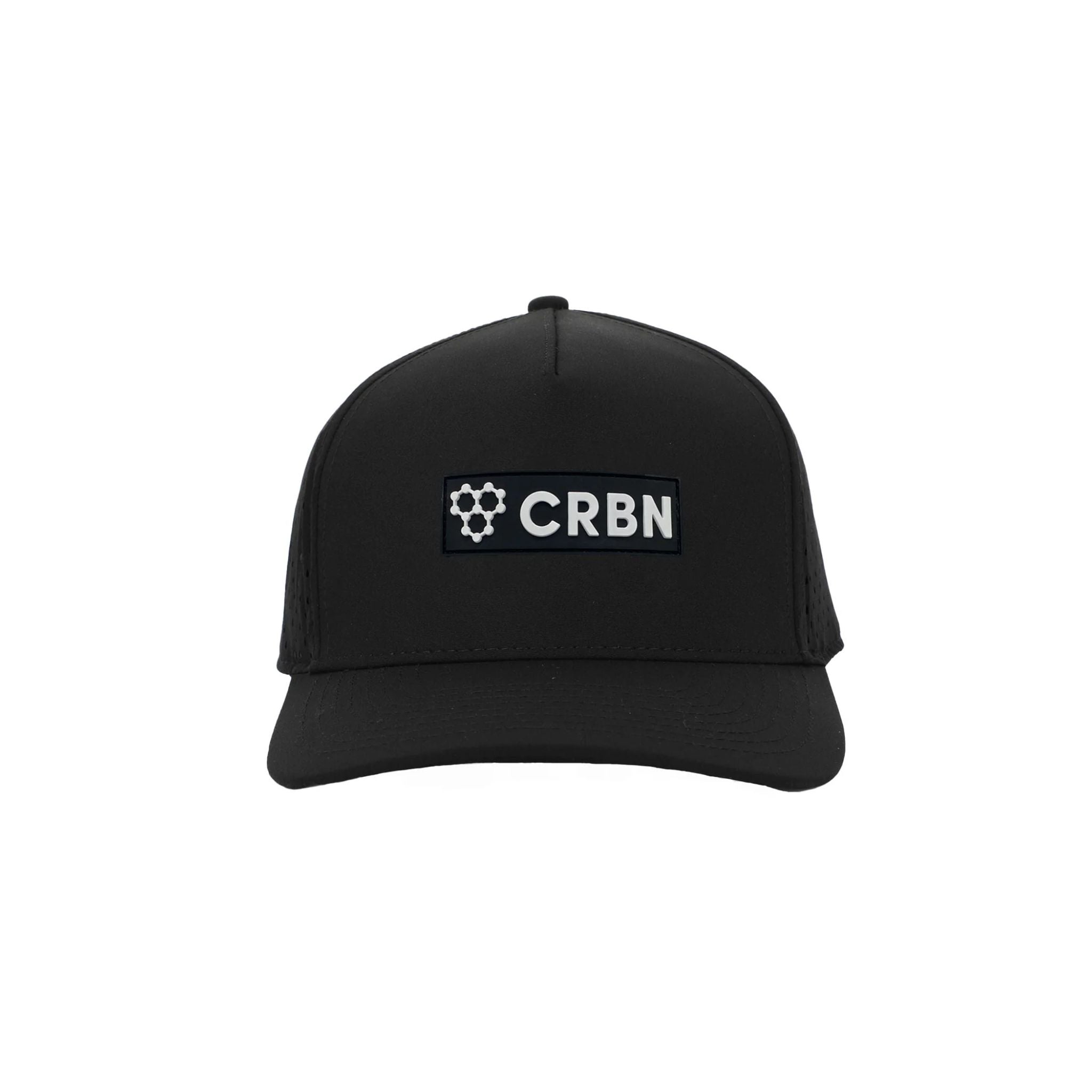CRBN Quick Dry Performance Trucker Hat - Breathable Mesh Back, Moisture Wicking, Adjustable Snapback for Men & Women - Perfect for Running, Hiking, Outdoor Sports (Black)