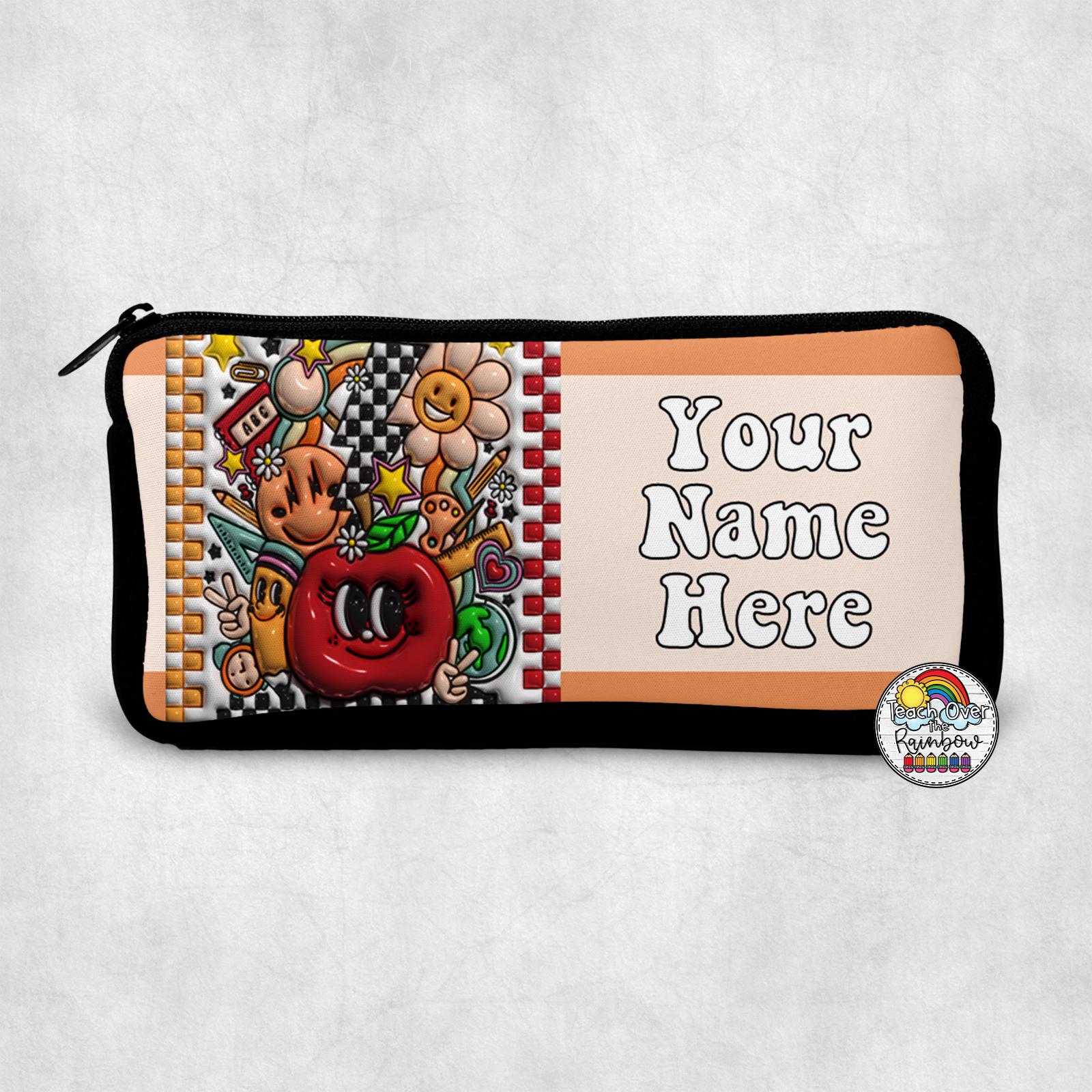 Vibing Teacher Small Pencil Bag - Cute & Durable School Supplies for Students, Teachers & Office Use - Perfect for Classroom, Work & Travel Organization