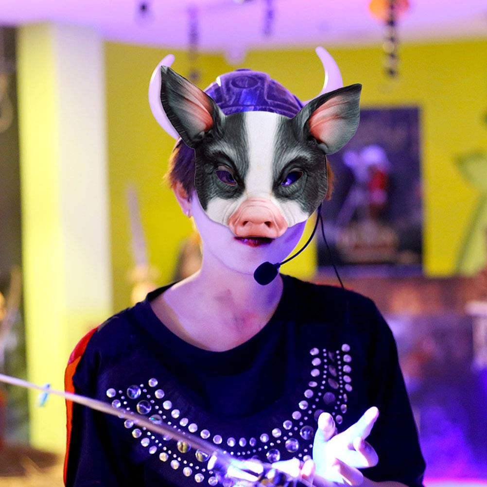 Halloween Half Face Pig Mask - Animal Cosplay Costume Accessory for Parties, Festivals & Masquerade Balls | Perfect for Halloween, Cosplay Events & Themed Parties
