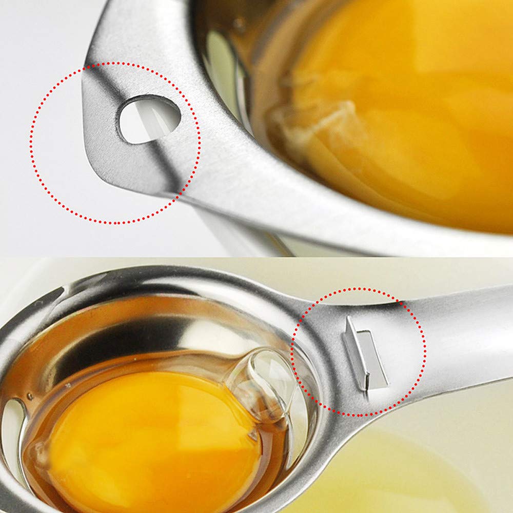 Premium Stainless Steel Egg Yolk Separator - Kitchen Gadget for Baking & Cooking - Durable Egg White Separator Tool for Perfect Omelets, Cakes & Desserts