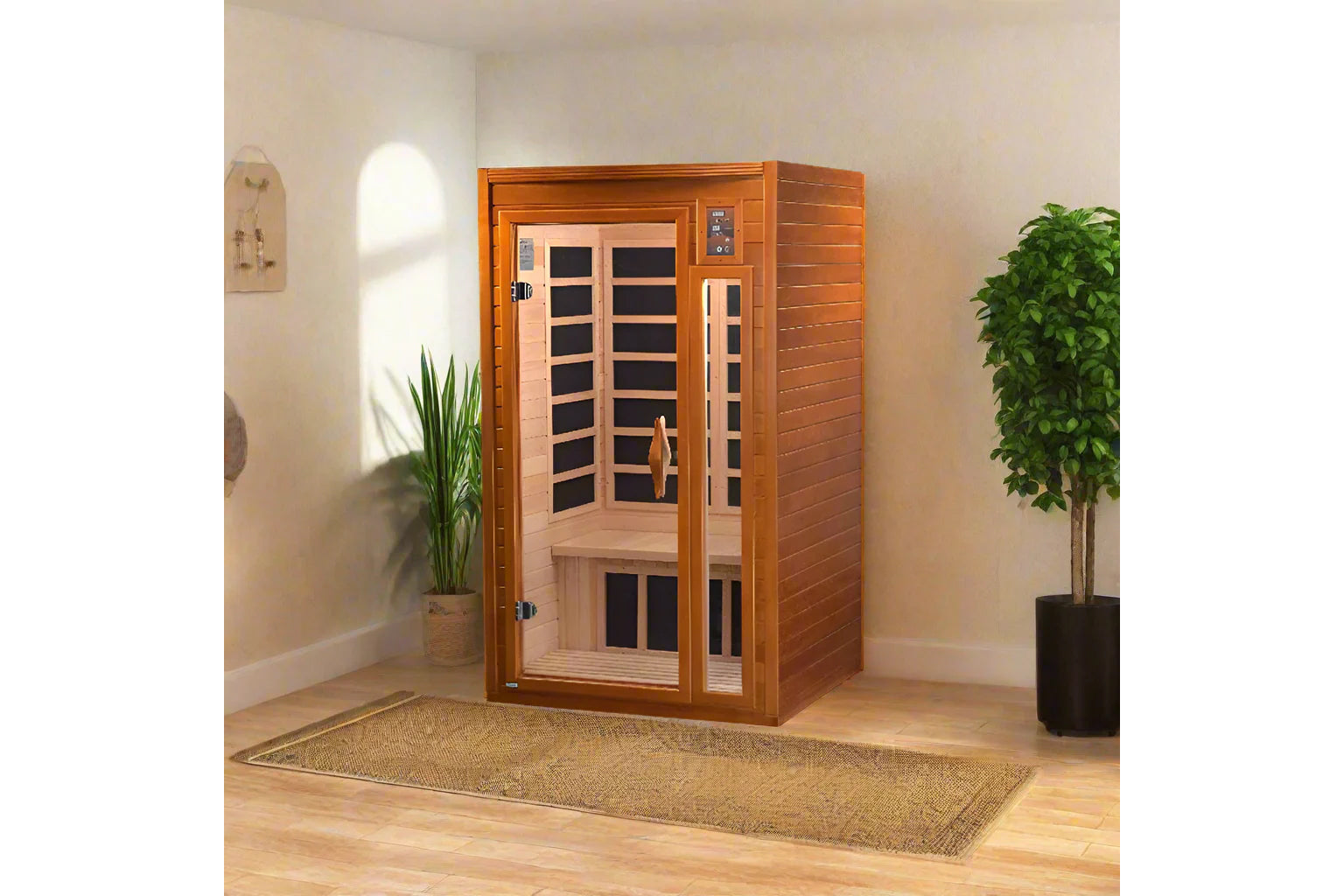 Dynamic Barcelona Low EMF Far Infrared Sauna for Home Relaxation & Detox - Portable Wooden Sauna for Weight Loss & Pain Relief