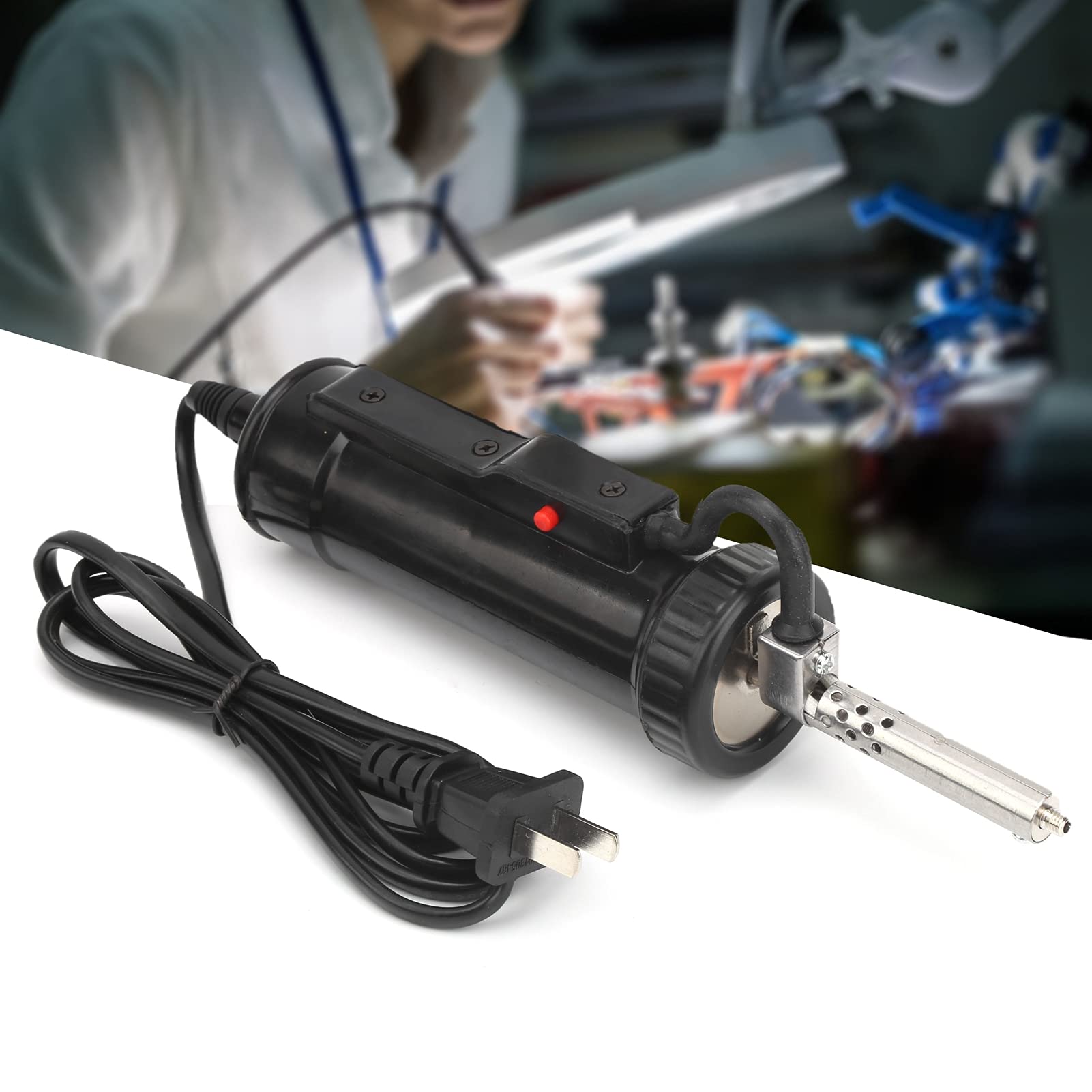30W Electric Desoldering Pump with US Plug - Automatic Solder Sucker for PCB Repair, Electronics DIY, and Component Removal (110V AC) - Perfect for Hobbyists and Professionals