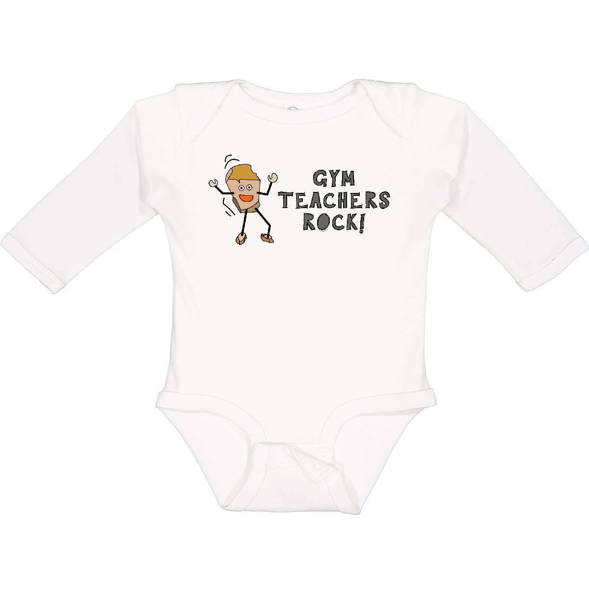 Inktastic Gym Teachers Rock Long Sleeve Creeper - Comfortable & Stylish Teacher Apparel for School, Workouts & Casual Wear
