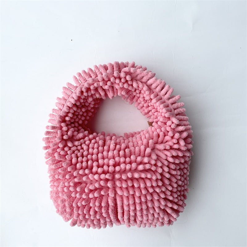 Stylish Minimalist Fuzzy Satchel Bag for Women - Soft & Cozy Crossbody Purse - Perfect for Work, Travel & Everyday Use