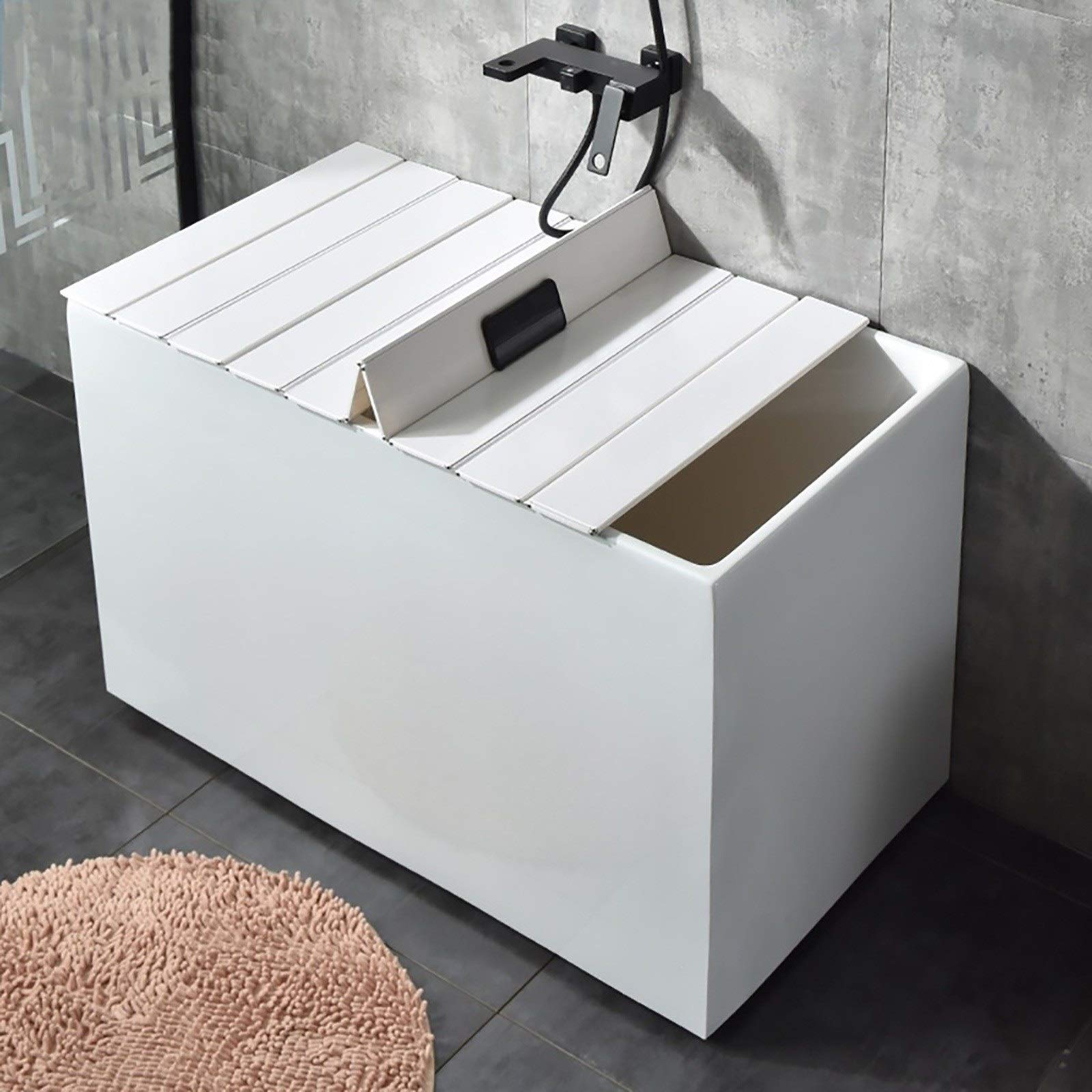 Premium White PVC Bathtub Tray & Cover - 153×80×0.6cm Folding Dust Board, Insulation Lid & Shutter for Bath - Perfect for Relaxing Baths, Spa Days & Bathroom Organization