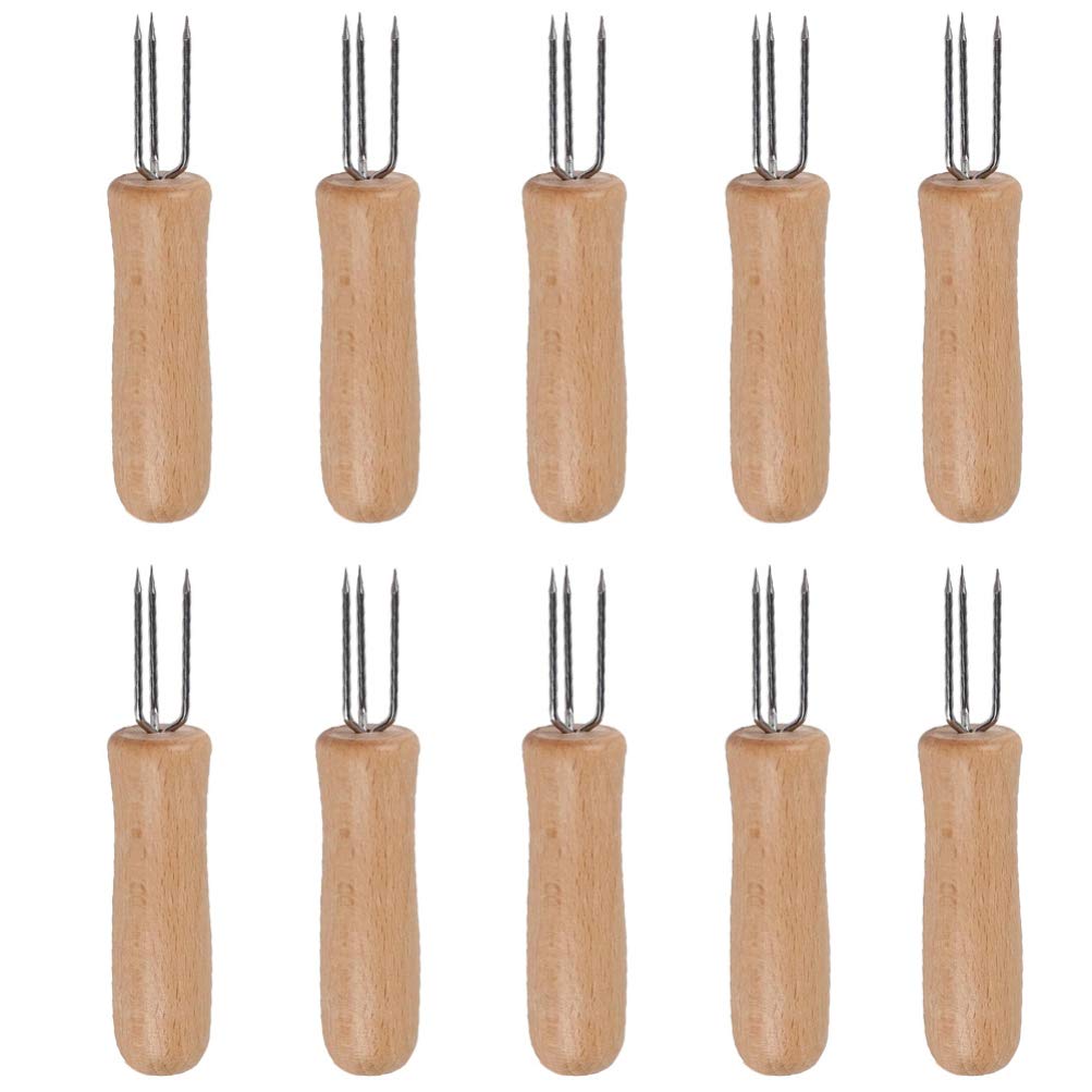 10-Piece Stainless Steel Corn Holders & BBQ Skewers - Durable Corn Grips, Food Forks for Grilling, Barbecue, and Fruit Serving - Perfect for Summer BBQs, Picnics, and Outdoor Cooking