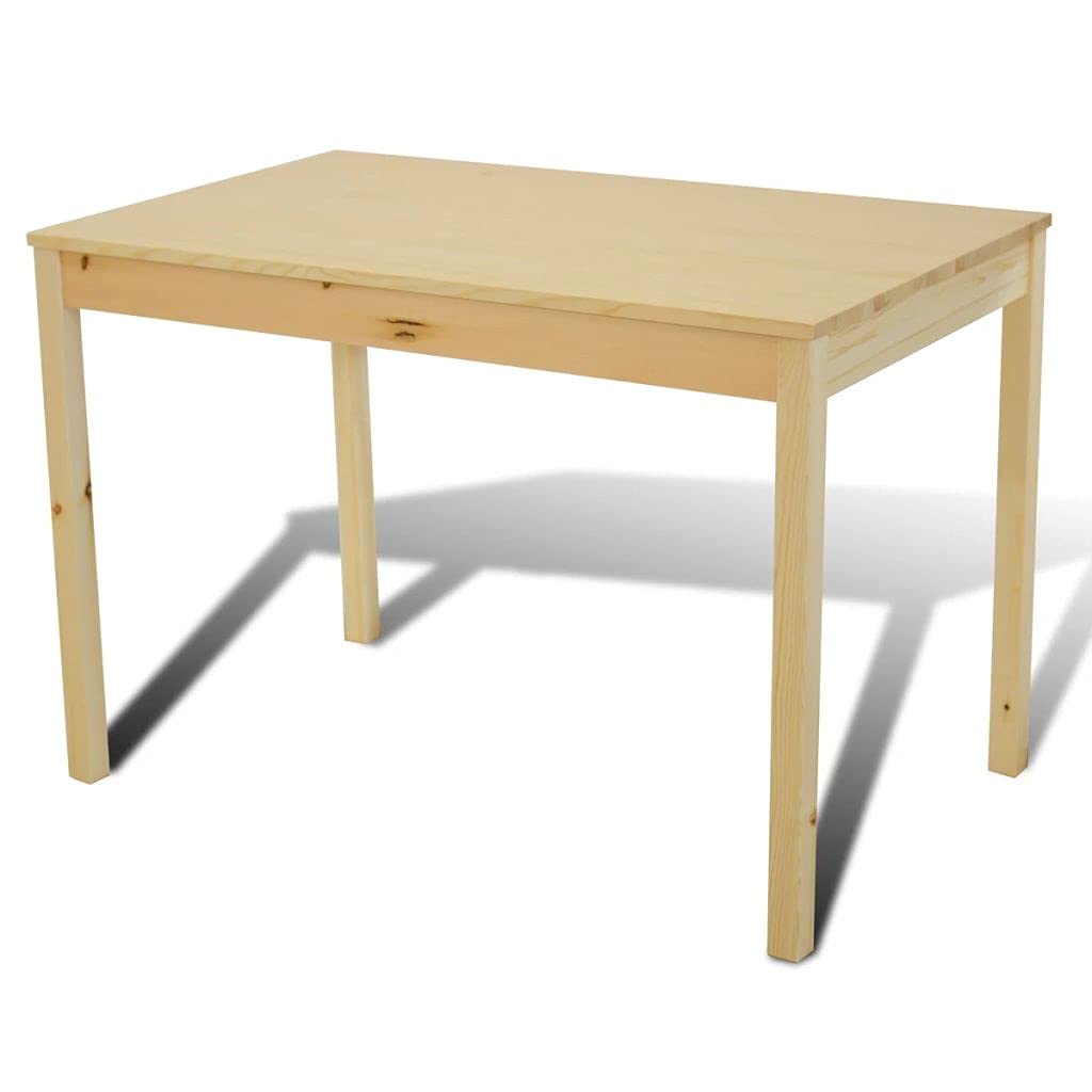FAMIROSA 5-Piece Solid Pine Wood Dining Set with Table & 4 Chairs - Natural Wood Kitchen & Breakfast Table for Dining Room, Home Decor - Perfect for Family Meals, Entertaining Guests & Small Space Dining Areas