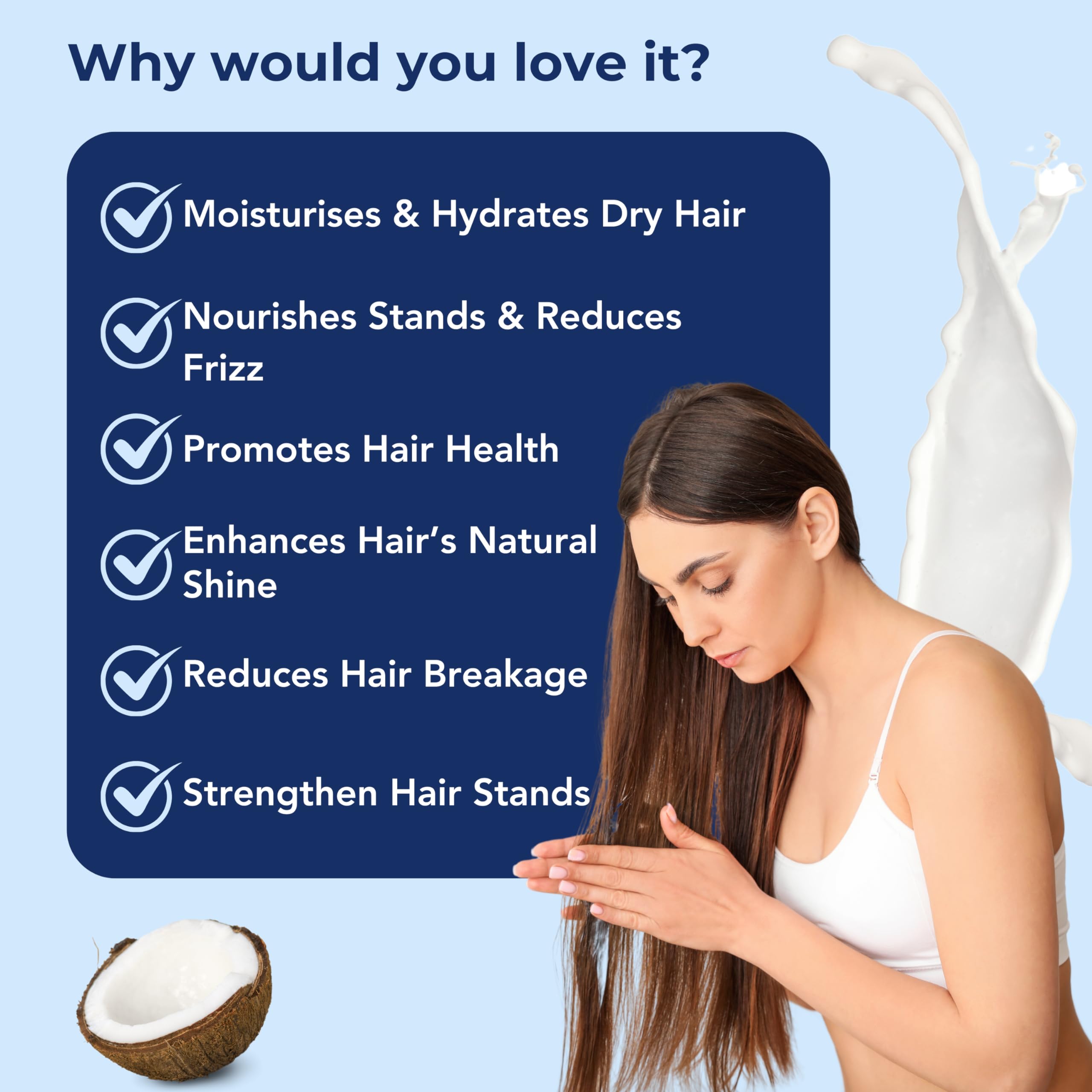 KHADI Coconut Milk Natural Protein Shampoo with Wheat & Silk Proteins | SLS & Paraben Free | Hydrating & Nourishing for Dry, Damaged Hair | Pack of 2 (420 ML) | Perfect for Daily Hair Care & Scalp Health