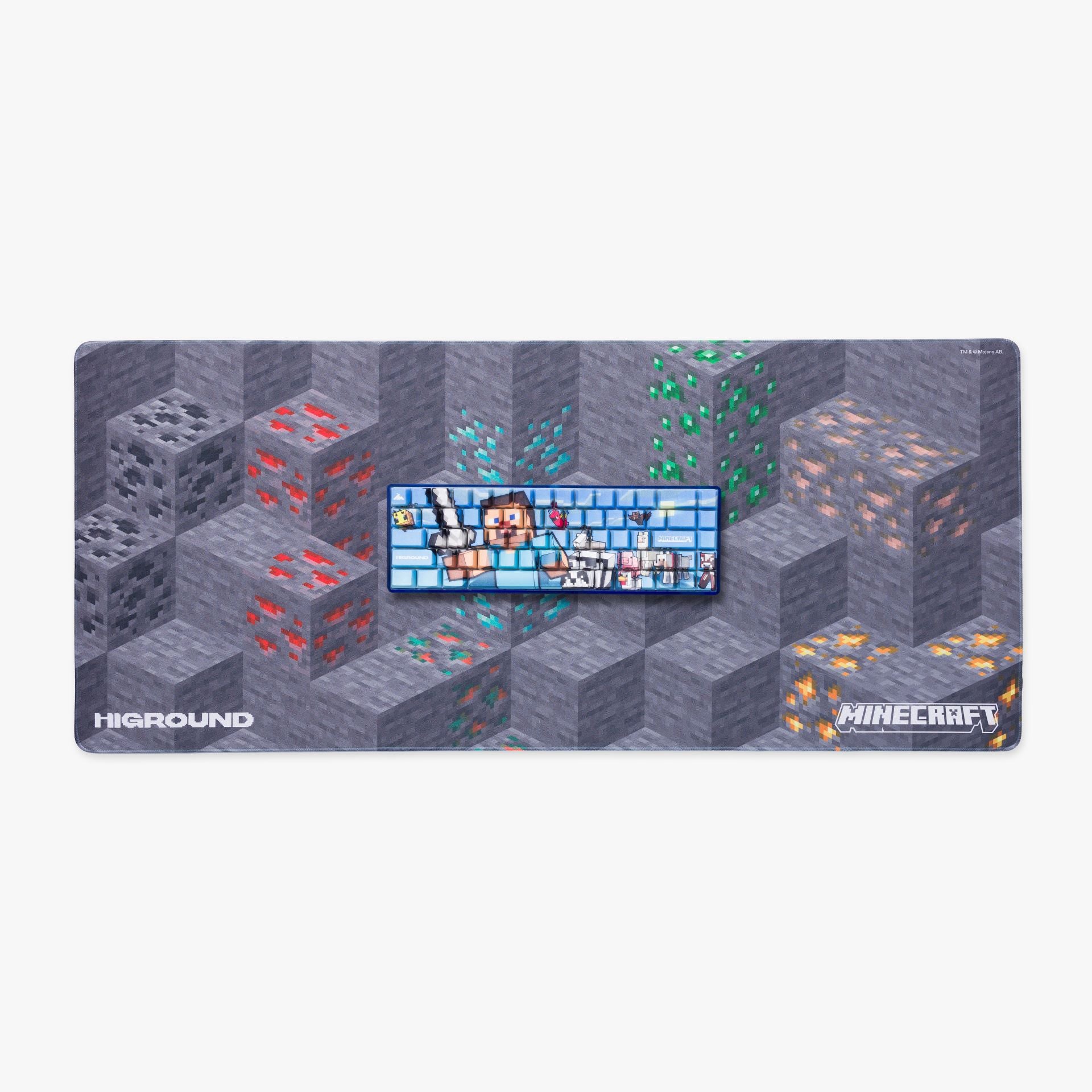 HG x Minecraft XL Gaming Mousepad - Mining Blocks Design for PC & Laptop - Perfect for Gaming, Office Work & Streaming Setup