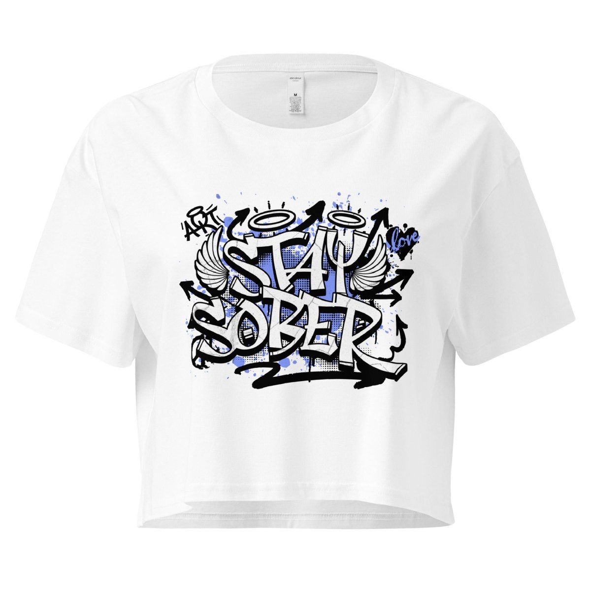 STAY SOBER Women's Graffiti Print Crop Top - Trendy Streetwear Fashion for Concerts, Parties & Urban Style