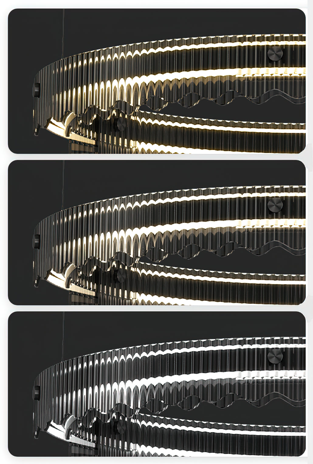 Elegant Striped Glass Chandelier - Modern Luxury Lighting Fixture for Dining Room, Bedroom & Living Room Decor