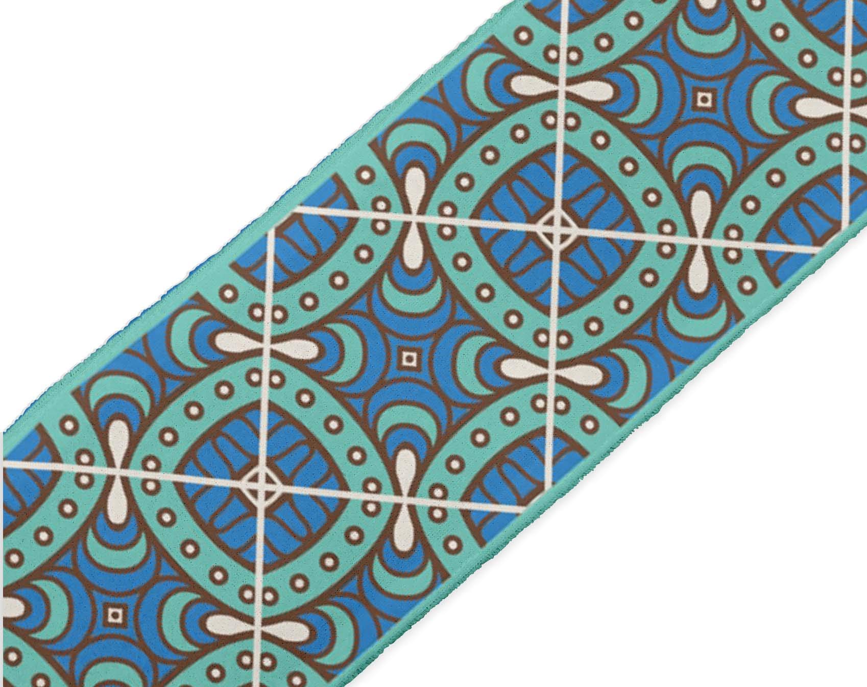 Indian Beautiful Art Blue Floral Ethnic Printed Ribbon Trim - 9 Yard Dupion Fabric Lace for Crafts, Sewing, DIY Accessories (3 Inch Width) - Perfect for Dressmaking, Home Decor & Gift Wrapping