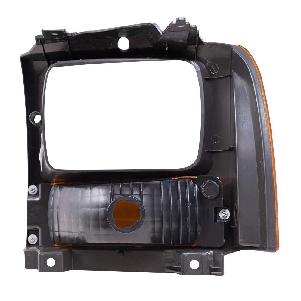 2005-2007 Ford F250 F350 F450 Super Duty Black Front Marker Lights - Replacement Driver & Passenger Side Park Signal Lamps with Black Bezels | Perfect for Off-Roading, Night Driving & Truck Customization