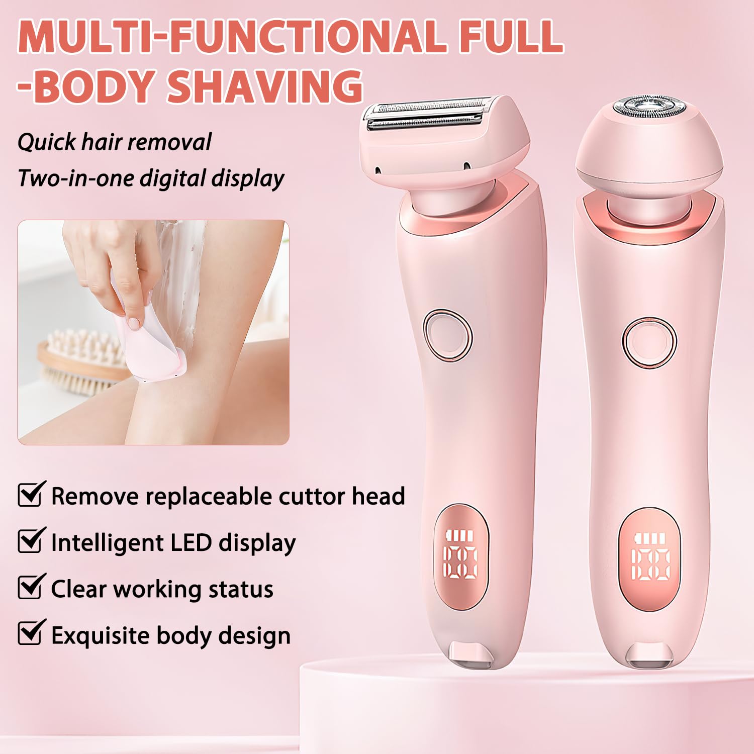 Dusk Razor for Women - 2 in 1 Electric Shaver & Bikini Trimmer, Waterproof Wet/Dry Use, Silk Glide Technology for Smooth Shaving - Perfect for Travel, Gym & Everyday Personal Grooming (Blue)