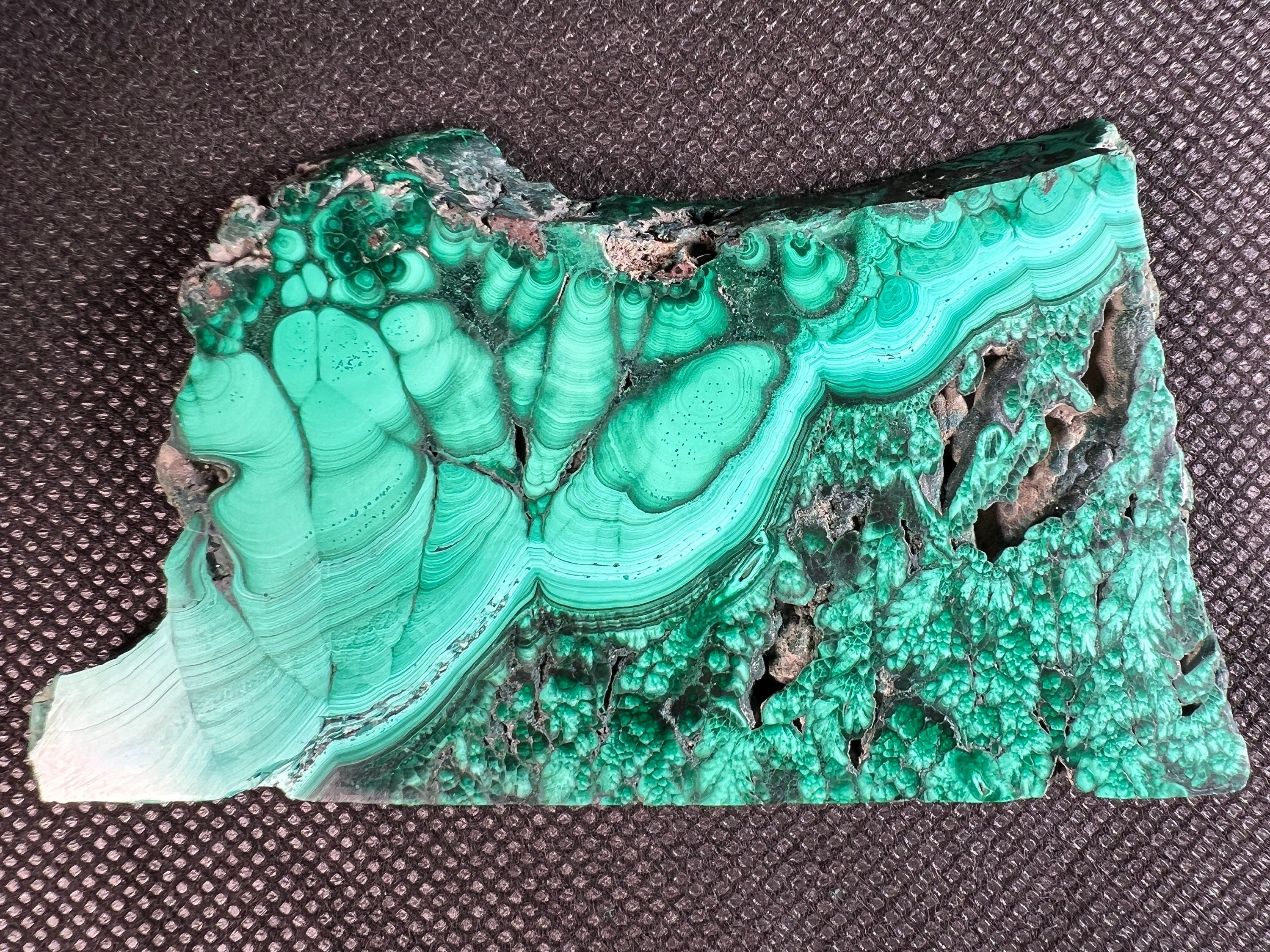 Premium Malachite Crystal Slab - Natural Green Malachite Stone for Jewelry Making, Healing Crystals, Unique Spiritual Gift & Home Decor | Perfect for Meditation, Reiki, Crystal Grids & DIY Crafts
