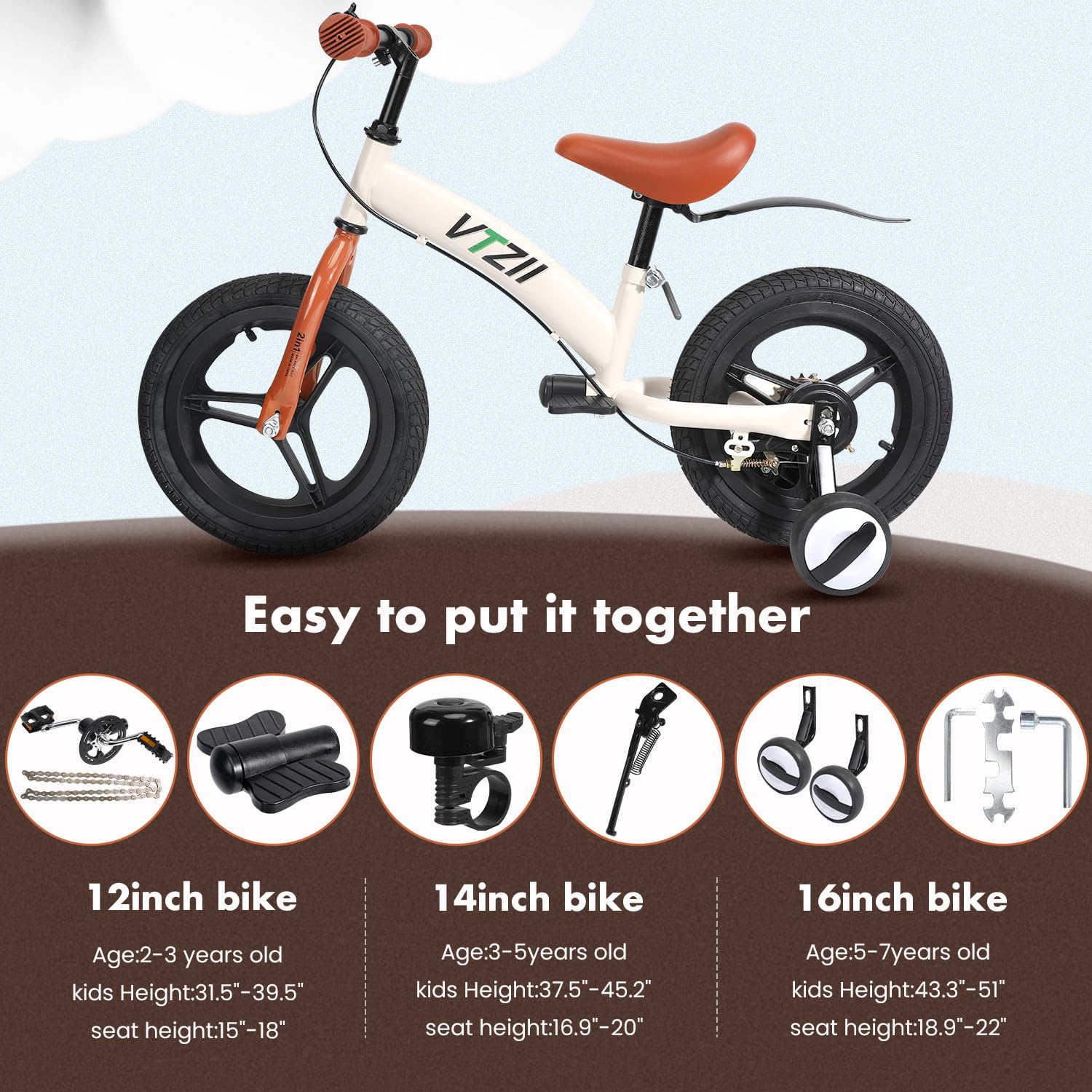 **2 in 1 Balance Bike with Pedals & Training Wheels - 12/14/16 Inch Kids Bike for Ages 2-7 - Adjustable Seat, Kickstand & Pneumatic Tires - Perfect for Toddler Learning & Outdoor Play**