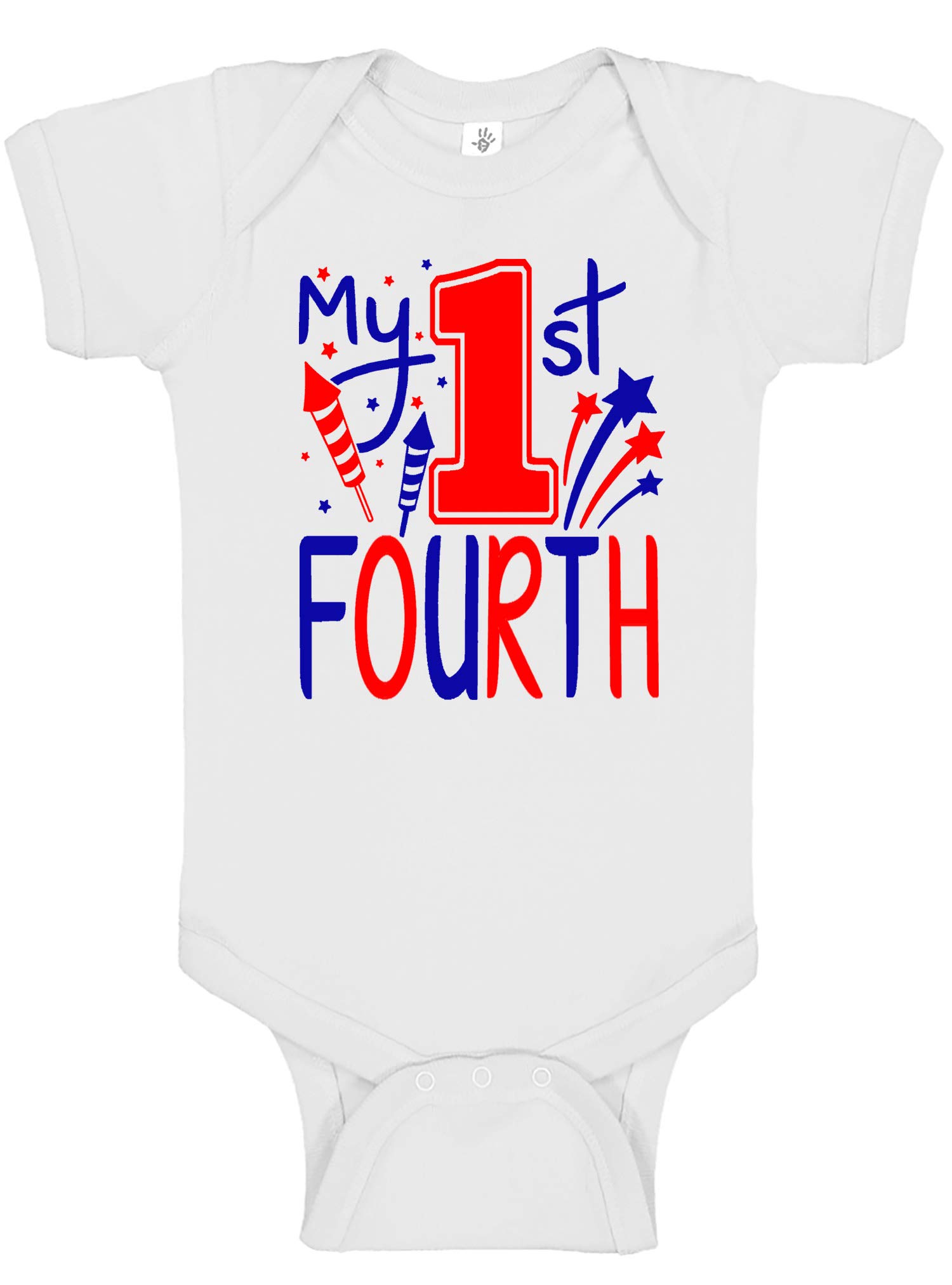 Handmade Cute Baby Boy & Girl 4th of July Bodysuits - Red White Blue Patriotic Infant Newborn Clothes | Perfect for Independence Day Celebrations, Photo Shoots & Family Gatherings