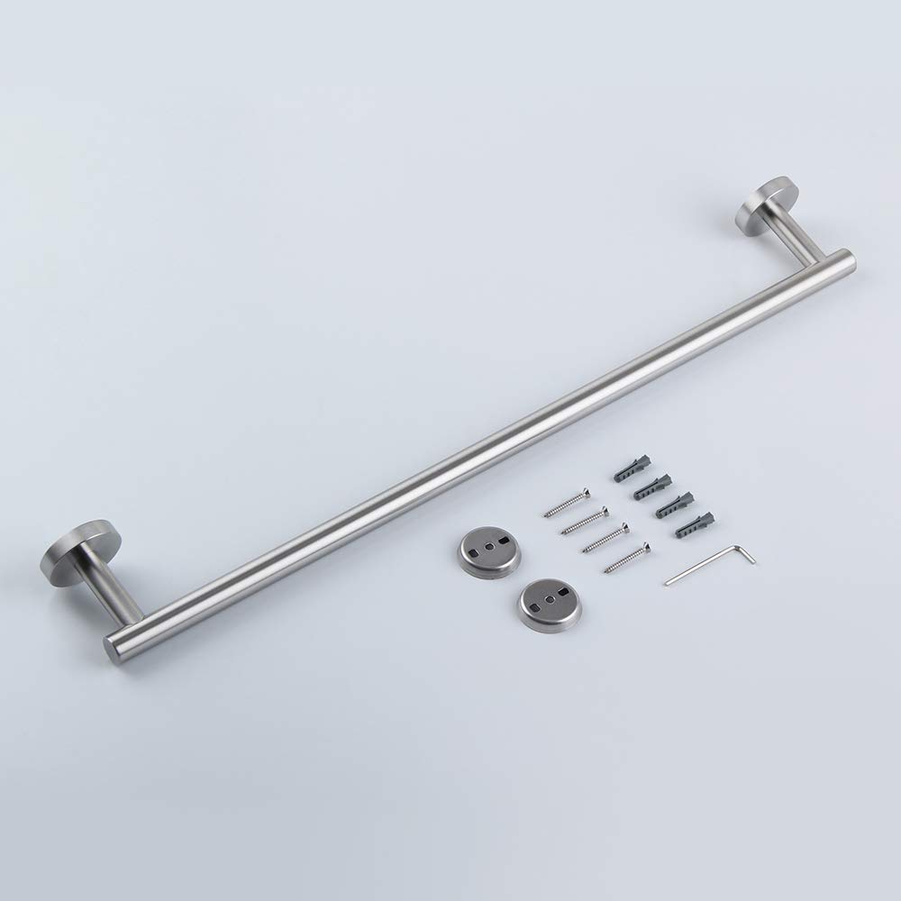 BEIGEEWY 24-Inch Stainless Steel Towel Bar - SUS 304 Brushed Nickel Bathroom Towel Holder - Modern Wall Mounted Towel Rack for Bath, Kitchen & Spa - Durable & Rustproof Bath Accessories