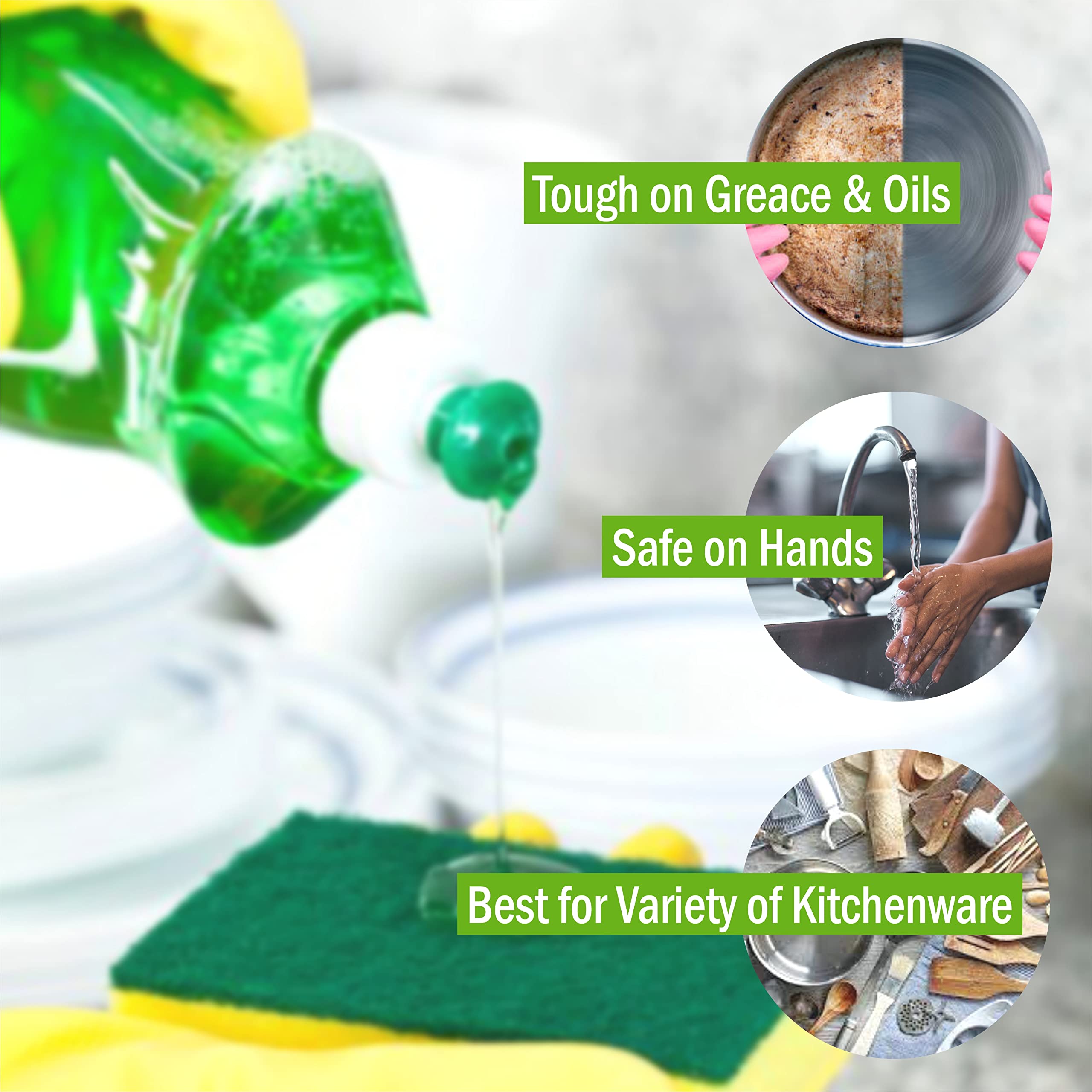 Onive PowerDrop Dish Wash Liquid Gel 5L Refill Pack - Lime Scented, Residue-Free Concentrated Dishwashing Detergent for All Utensils | Ideal for Kitchen Cleaning, Dishwasher Use & Heavy-Duty Pots & Pans