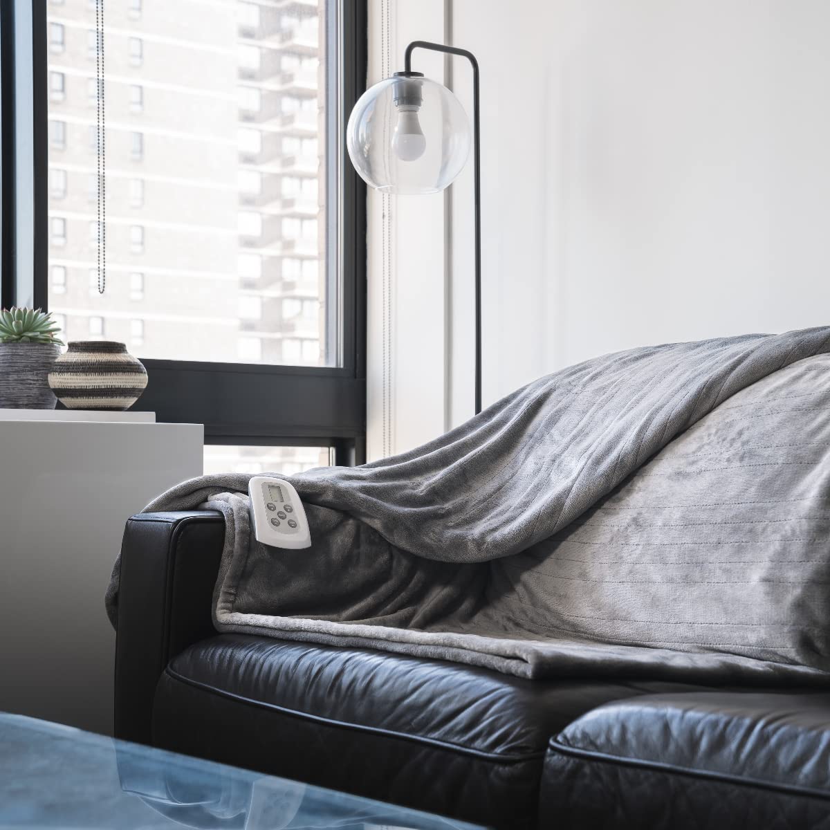 Westerly Full Size Electric Heated Blanket - Ultra Soft Aqua Blue Warming Blanket for Winter, Dual Control, Machine Washable - Perfect for Bed, Couch & Office Use