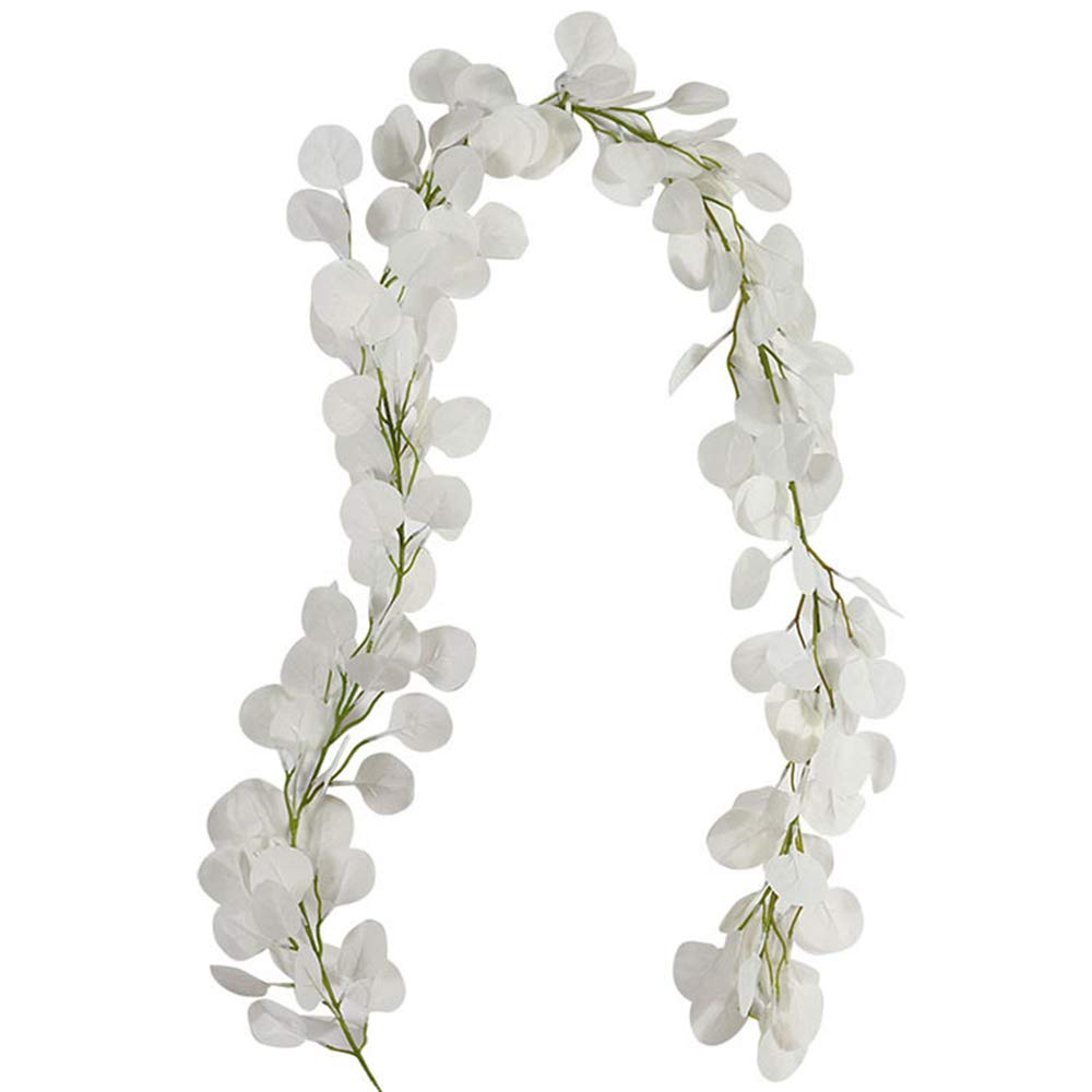 2M Artificial Eucalyptus Garland - Fake Eucalyptus Leaves Vine for Home Decor, Wedding Backdrop, Wall Greenery & Arch Decorations - Perfect for Indoor Hanging Plants, Boho Wedding Centerpieces and Farmhouse Style Decor