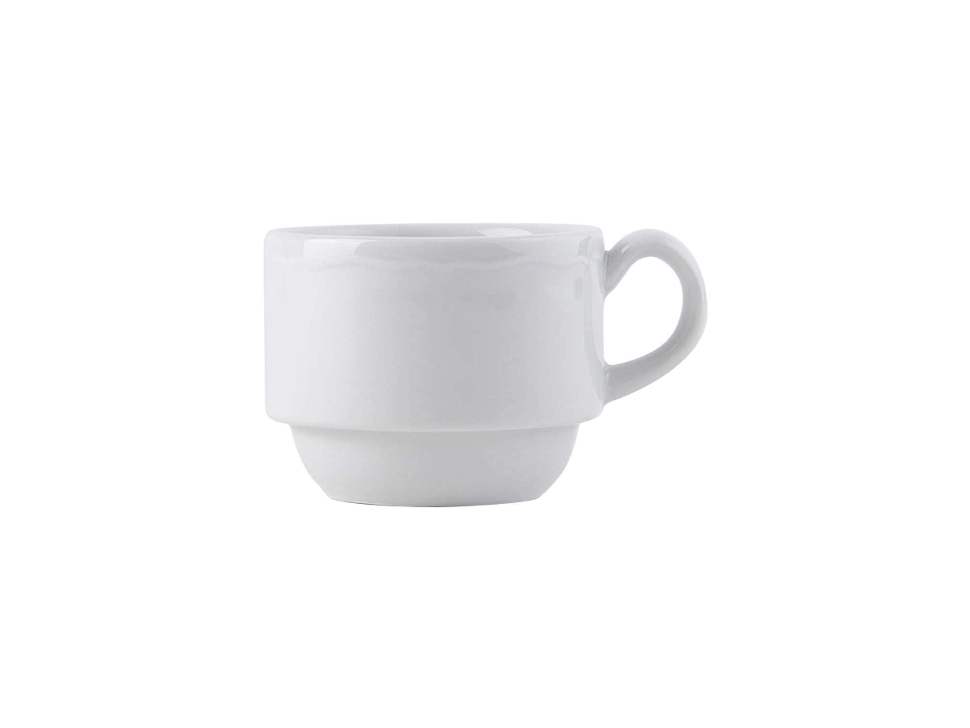 Tuxton Charleston Porcelain White Scalloped 3-Ounce Stackable Espresso Cups - Set of 36, Premium Bright White Ceramic - Chip & Scratch Resistant, Lead & Cadmium Free - Dishwasher, Microwave & Oven Safe - Perfect for Coffee Shops, Restaurants and Home Entertaining