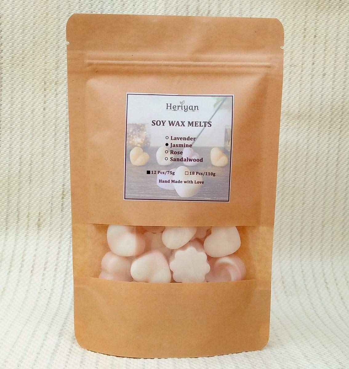 Premium Scented Soy Wax Melts - 100% Pure Soy Wax & High-Quality Fragrance Oils | Eco-Friendly, Long-Lasting Aromatherapy for Electric/Tee Light Warmers | Perfect for Home, Office, Spa Relaxation (Jasmine, 12-Pack)