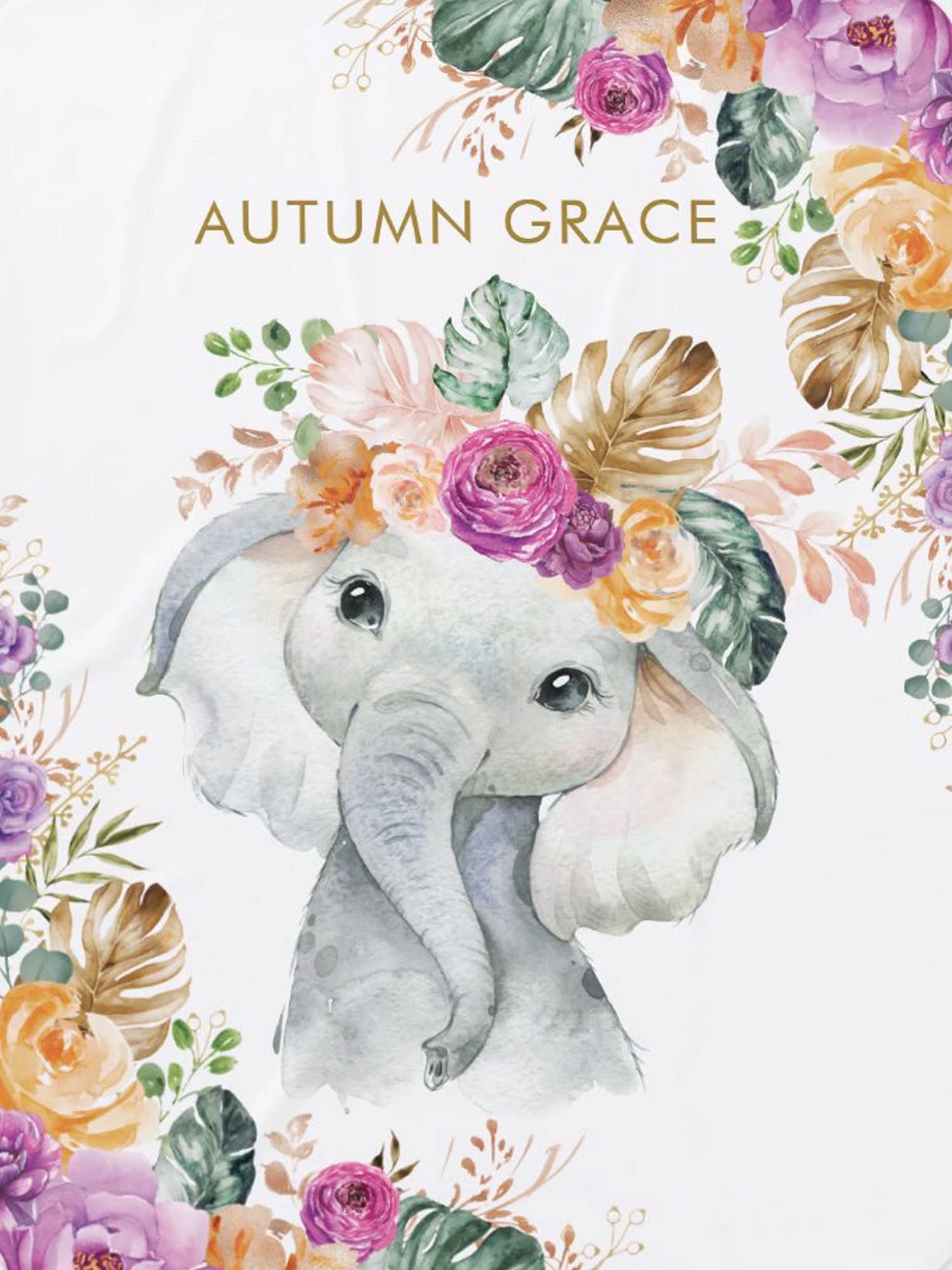 Custom Personalized Baby Blanket - Ultra Soft Elephant Design for Boys, Girls & Adults (30x40 Inch) | Newborn Gift, Nursery Decor & Cozy Throw Blanket