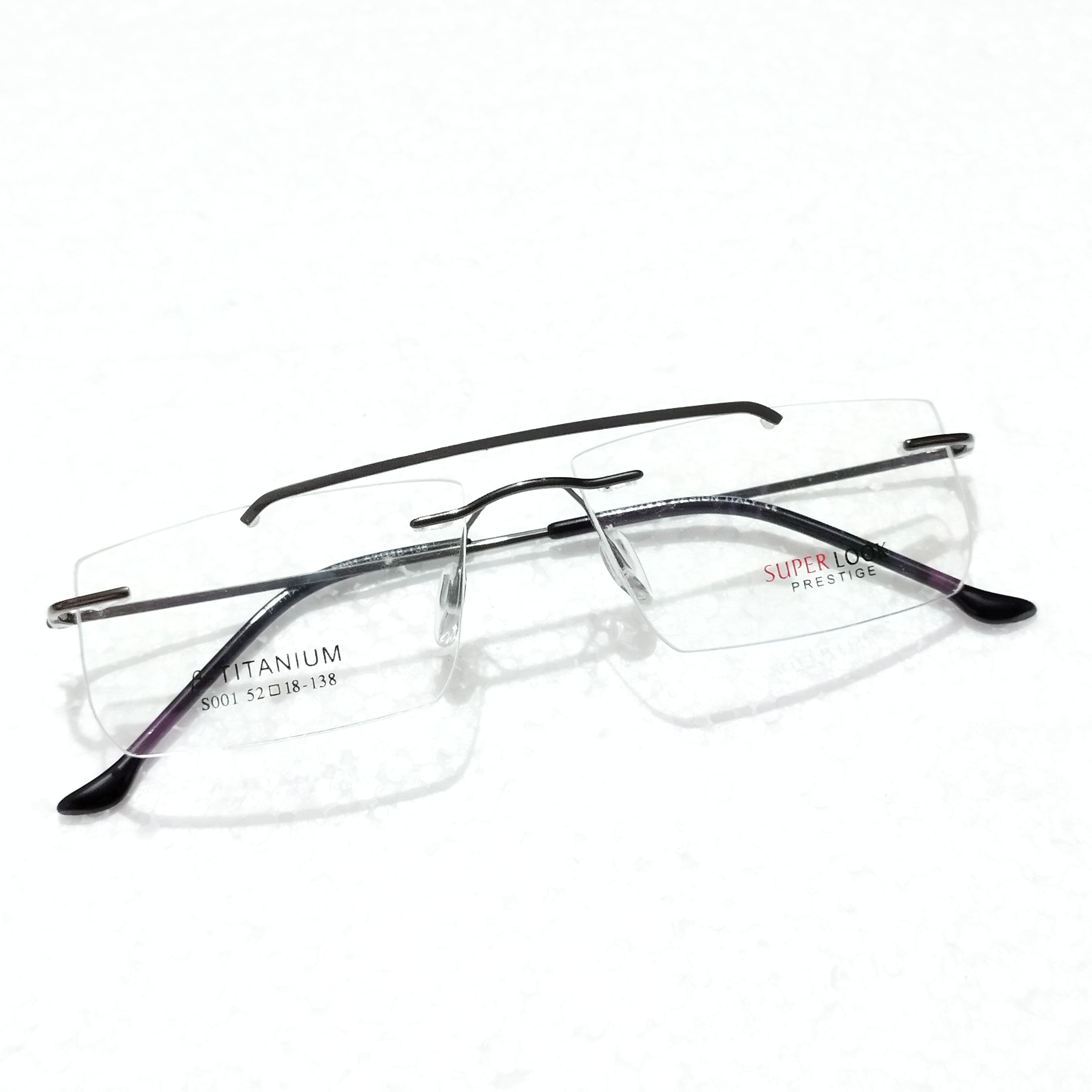 Stylish Brown Rectangle Rimless Glasses - Lightweight Frameless Eyewear for Men & Women - Perfect for Reading, Working & Daily Fashion Accessories