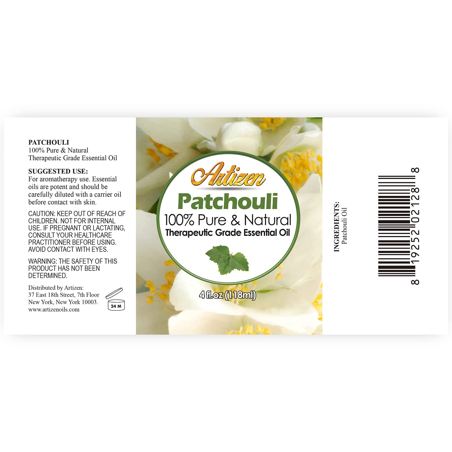 Artizen 4oz Patchouli Essential Oil - 100% Pure & Natural Aromatherapy Oil for Diffusers, Massage & Relaxation - 4 Fluid Ounces