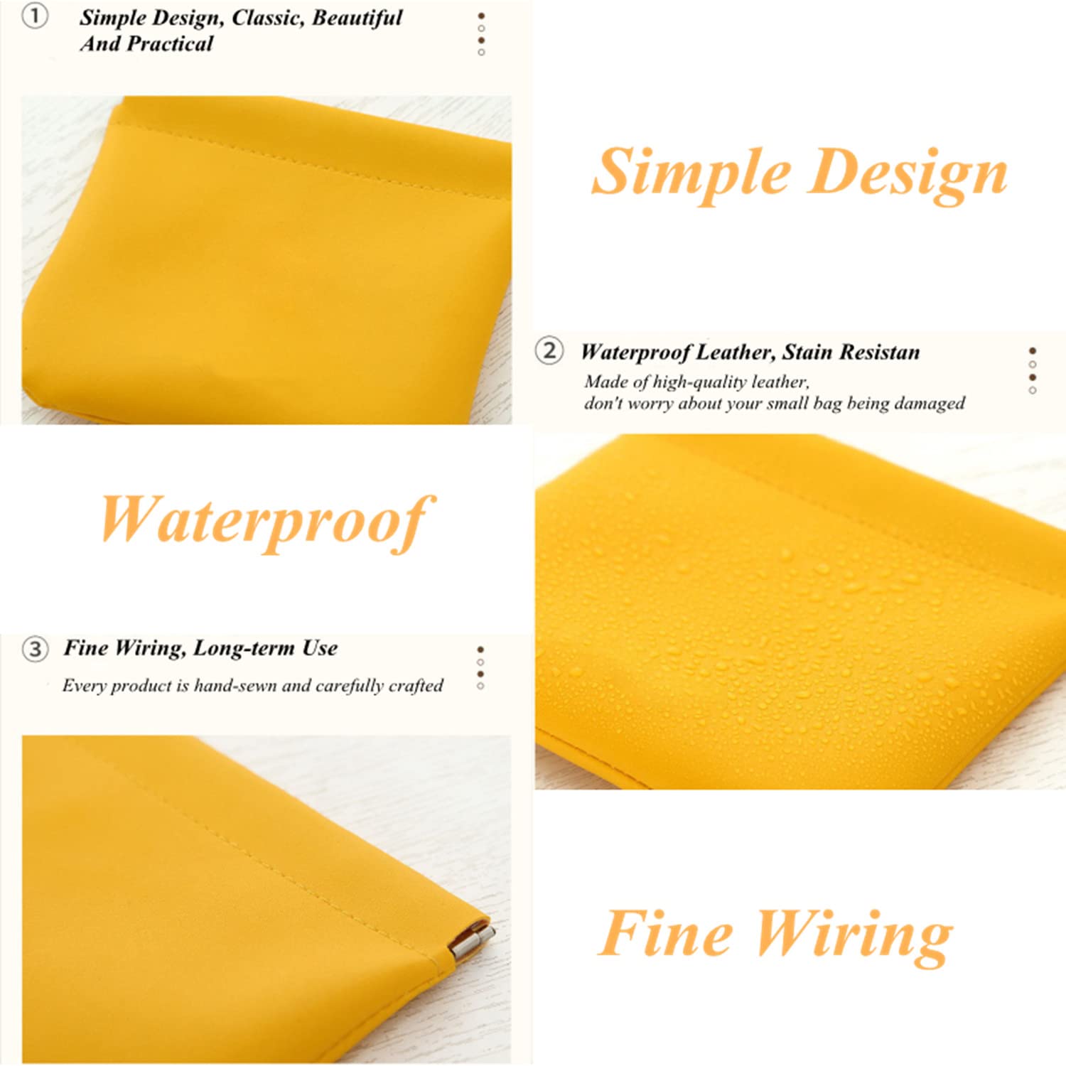 2PCS Lambskin Travel Makeup Bags for Women - Waterproof & Portable for Daily Use
