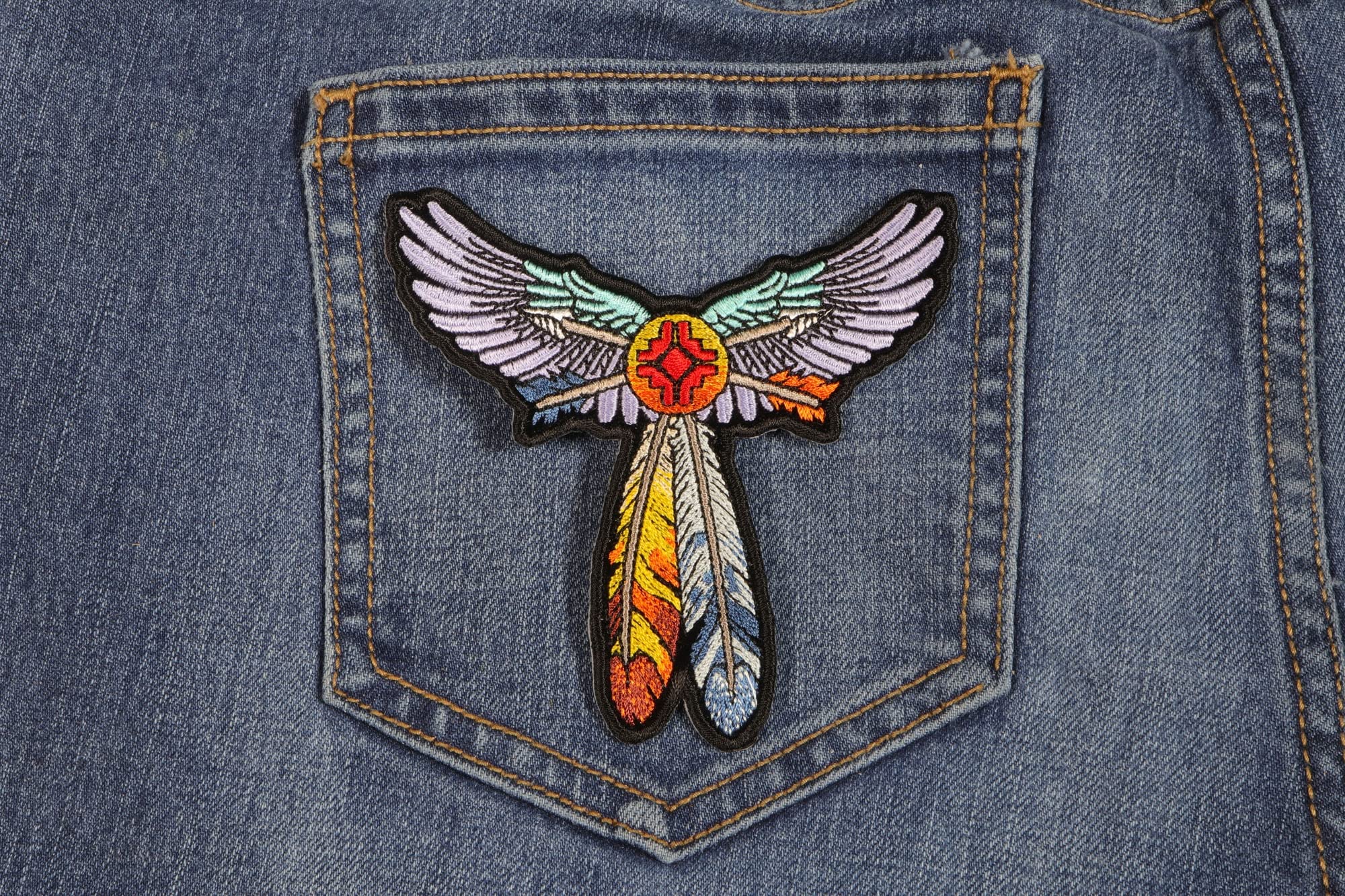 Winged Feathers Iron On Patches for Clothing - DIY Sew On Embroidered Applique for Jackets, Hats & Bags - Perfect for Costumes, Fashion & DIY Crafts