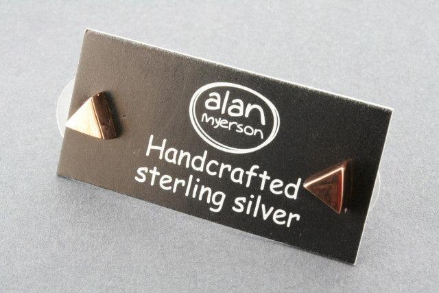 Copper Triangle Stud Earrings for Women - Minimalist Geometric Jewelry for Everyday Wear & Special Occasions