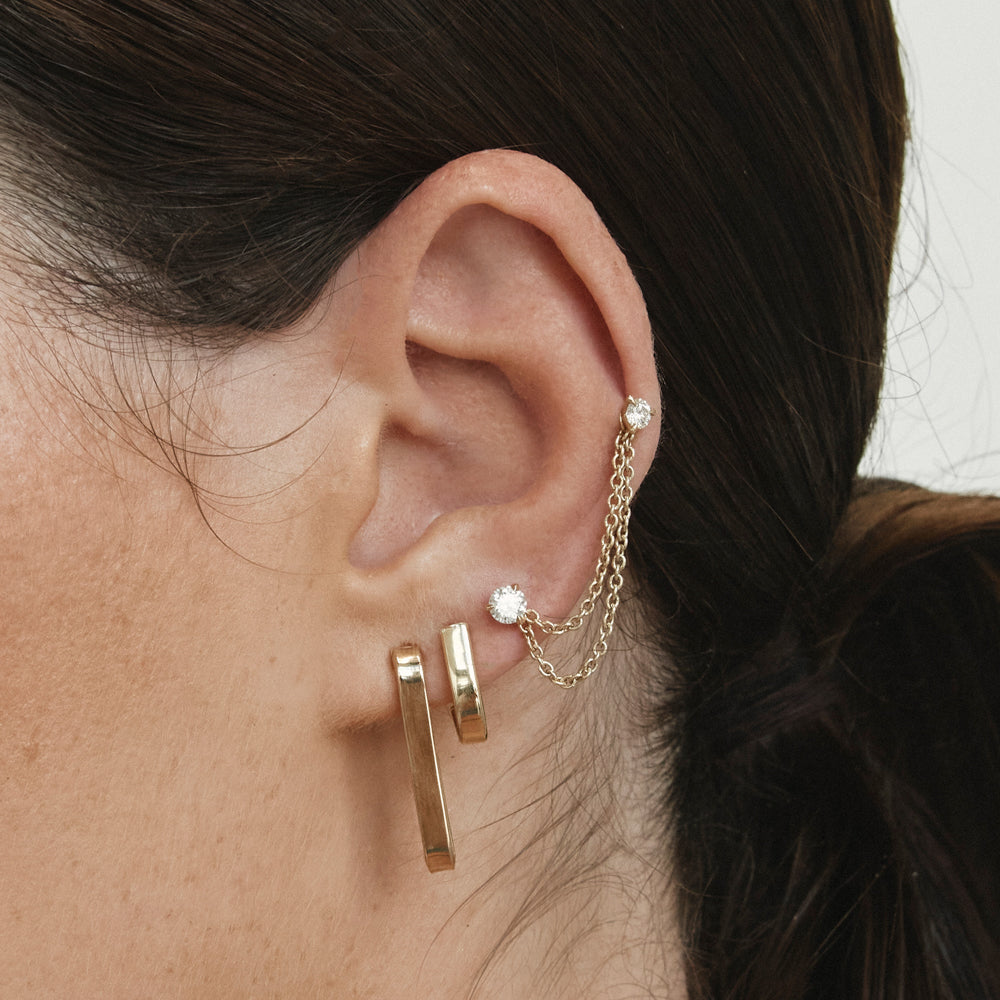 0.10ct Lab-Grown Diamond Helix Single Stud Earrings in 10K Gold - Perfect for Everyday Wear, Gift Giving & Special Occasions