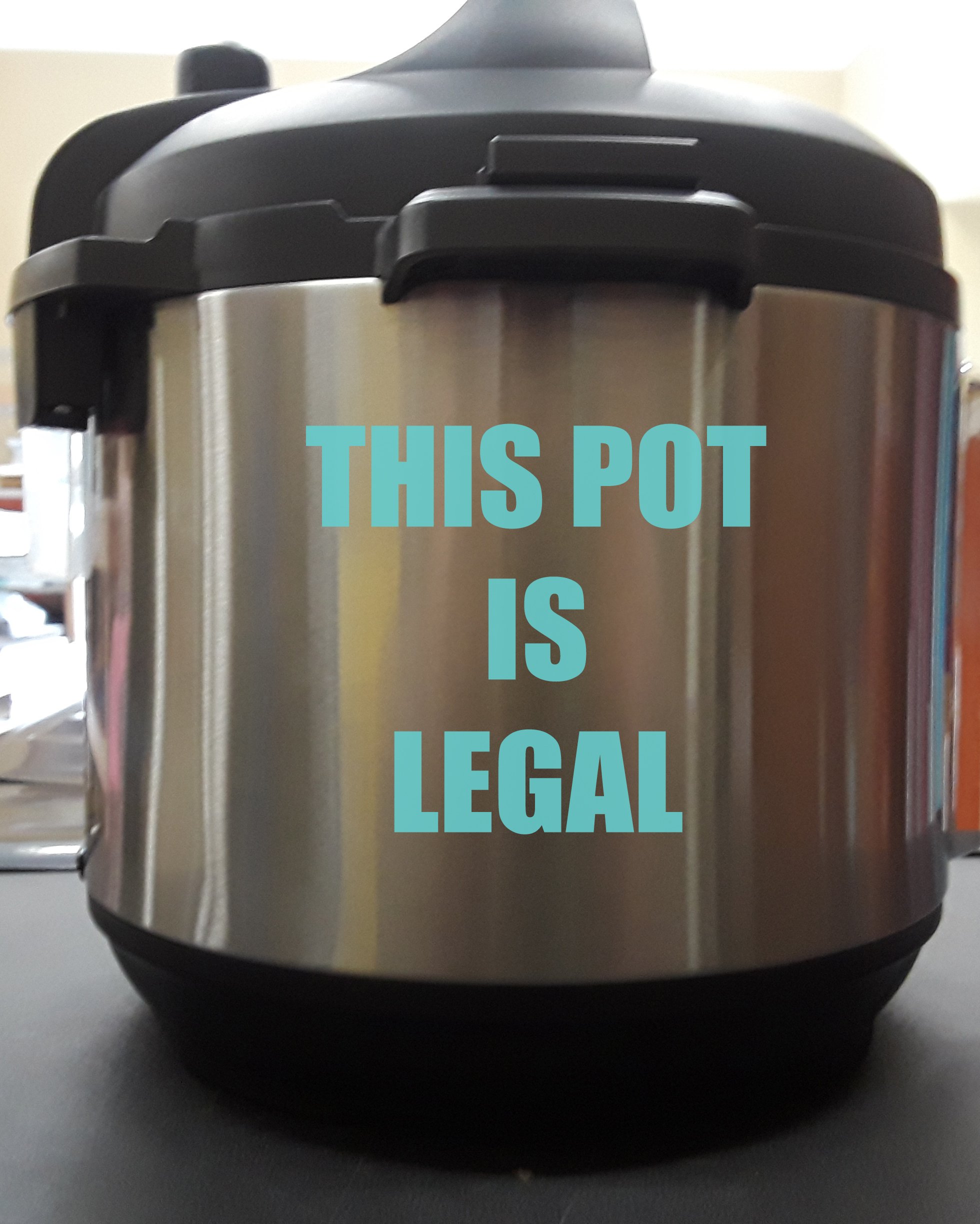 Legal Pot - 6 Inch Mint Vinyl Decal Sticker for Pressure Cooker | Kitchen Decor & Appliance Personalization