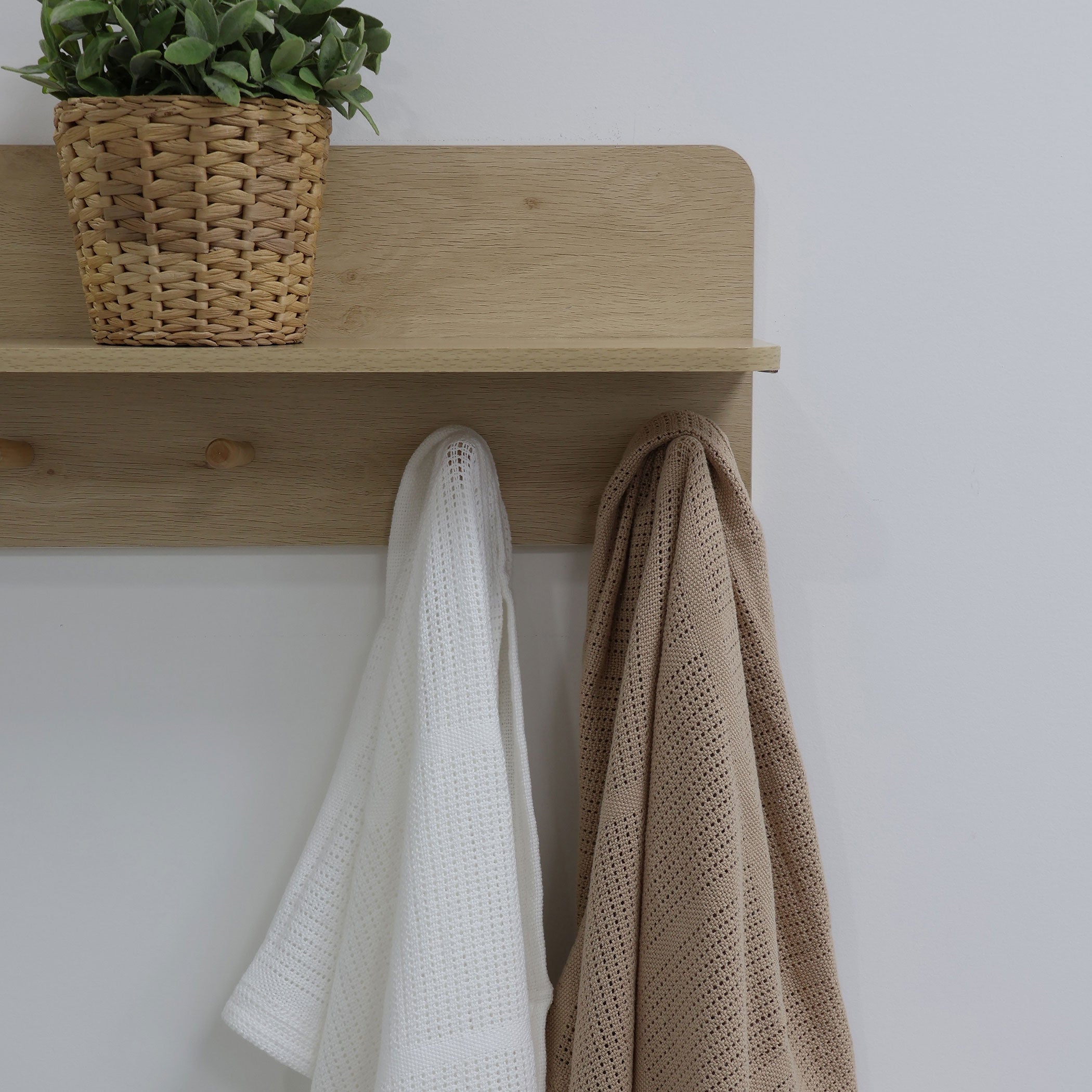 Organic Cotton 2-Pack Baby Cellular Blankets - Breathable & Soft for Newborns & Toddlers - Perfect for Nursery, Stroller & Car Seat - Chestnut Brown
