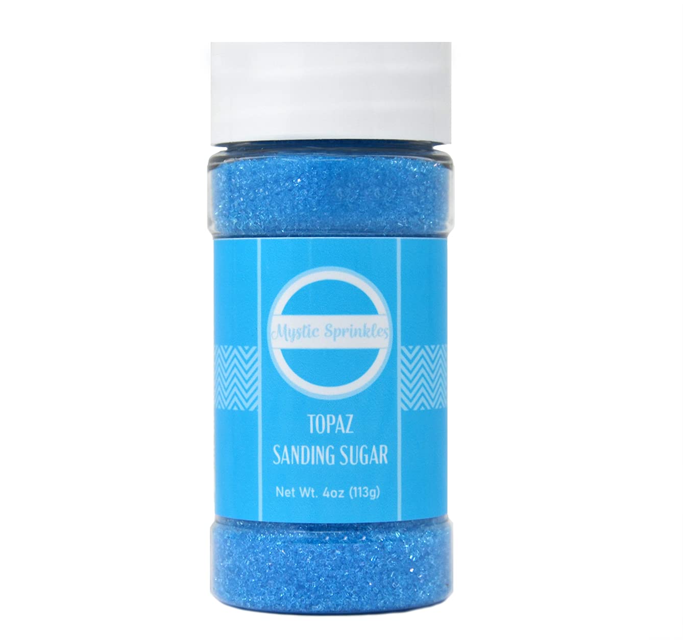 Mystic Sprinkles Sanding Sugar 4oz Bottles - Topaz Light Blue Edible Decor for Baking, Cupcakes & Cookies | Premium Cake Decorating Supplies for Home Bakers