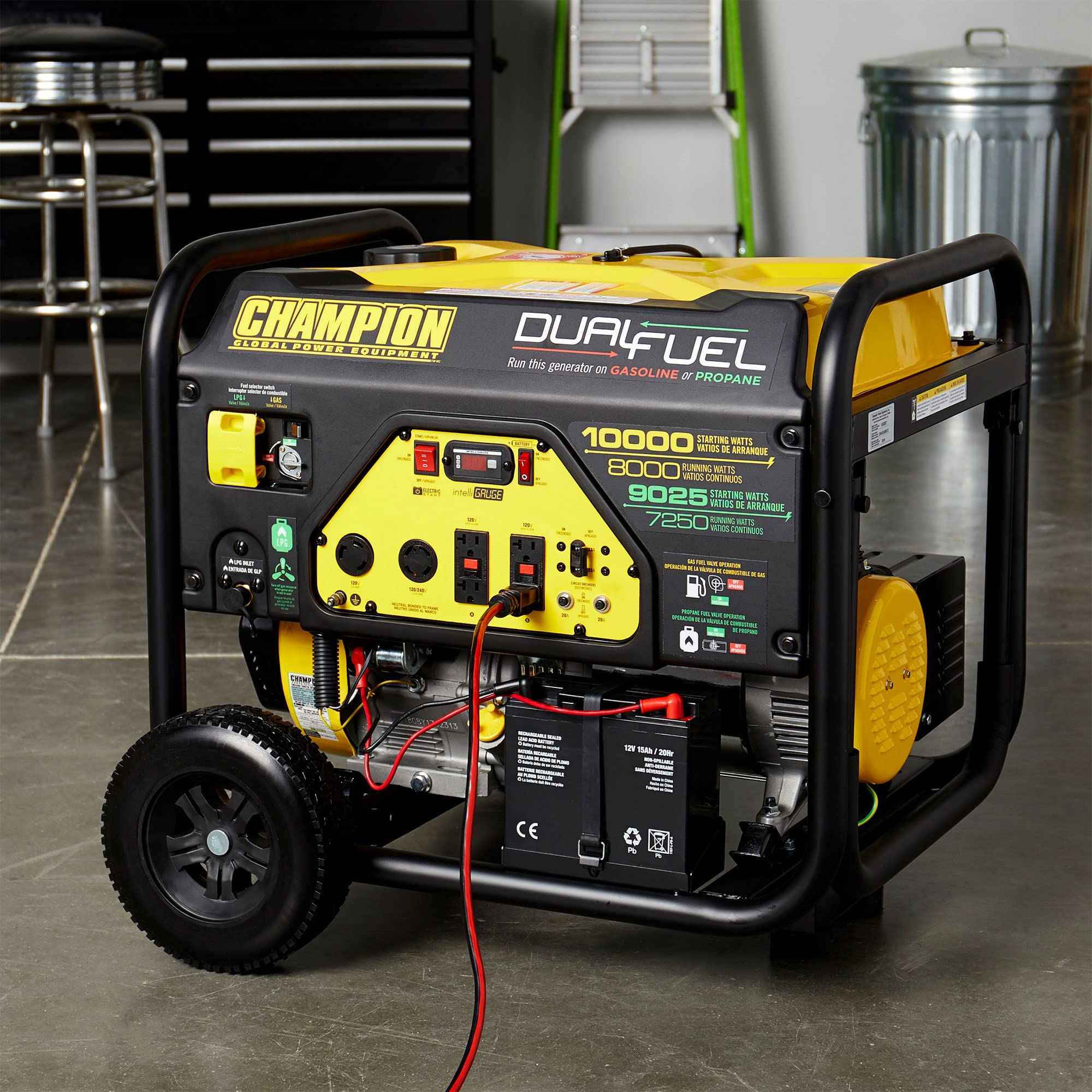 Champion 8000W Dual Fuel Portable Generator with Electric Start - Reliable Backup Power for Home, Camping & Emergency Use