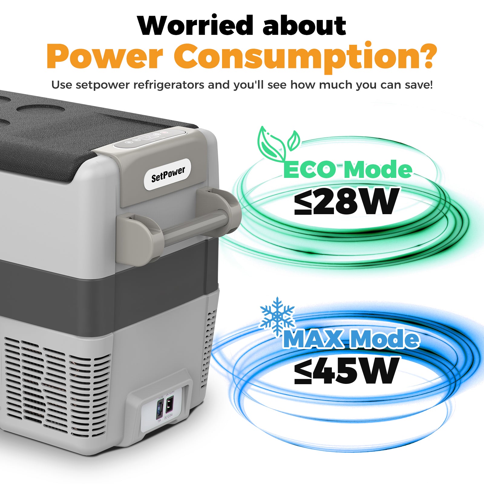 Setpower AJ50 12V Portable Car Refrigerator Freezer - 53Qt Compact Fridge for Semi Trucks, RVs & Camping | Heavy Duty Cooling for Road Trips & Outdoor Adventures