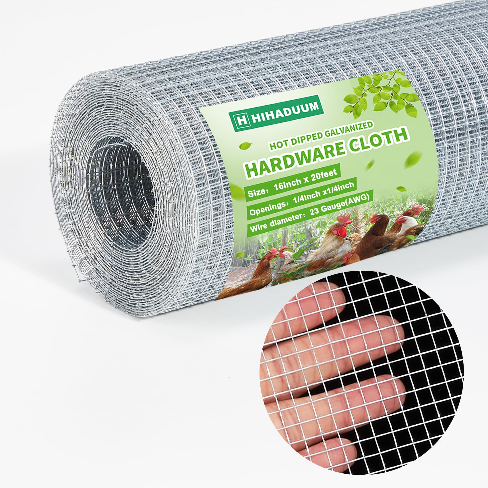 1/4 Inch 23 Gauge Galvanized Hardware Cloth Roll - 16