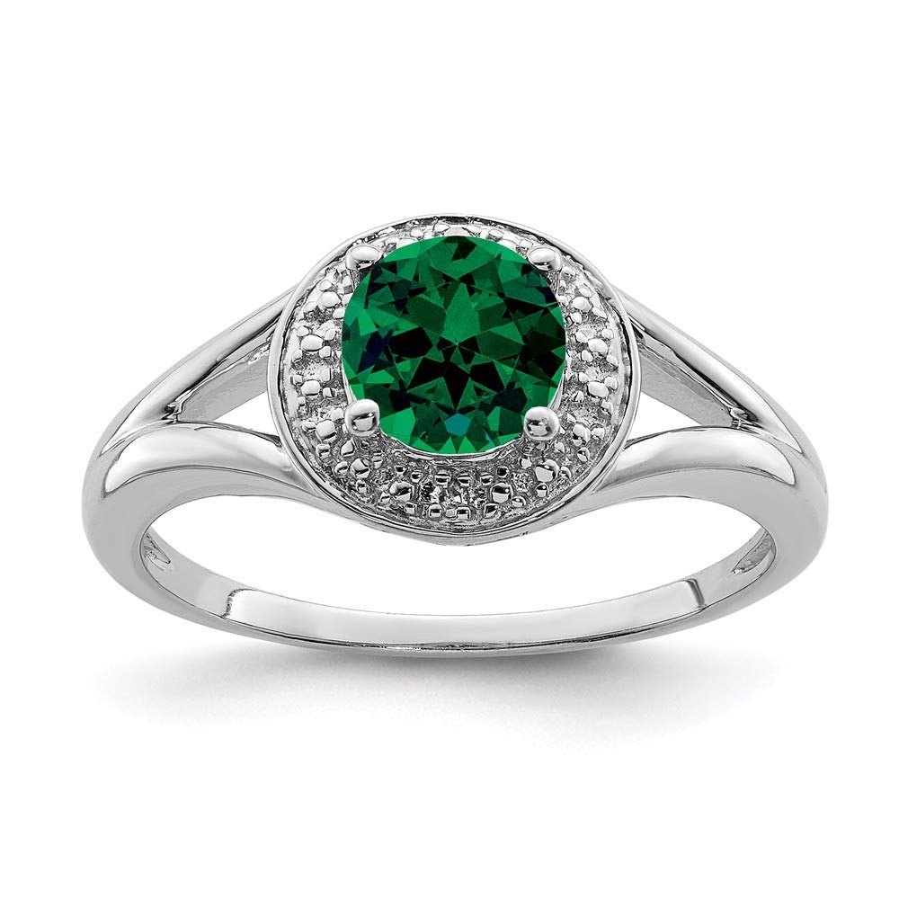 925 Sterling Silver Diamond & Emerald Ring for Women - Size 5-10 | Elegant Jewelry Gift for Anniversary, Engagement & Special Occasions