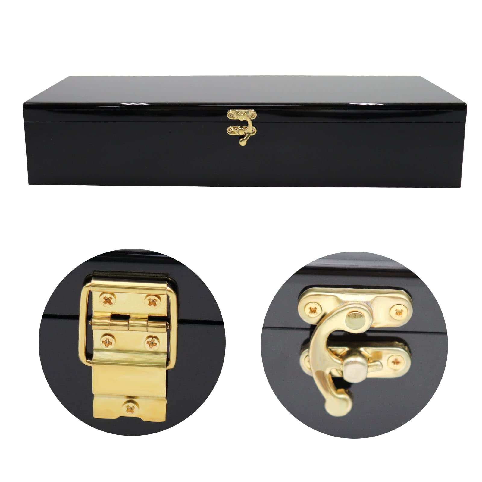 Black Acrylic Lockable Currency Tray - 5 Compartment Money Organizer for Cash, Coins & Bills - Secure Money Storage Box with Lockable Cover - Perfect for Retail Stores, Banks & Home Cash Management