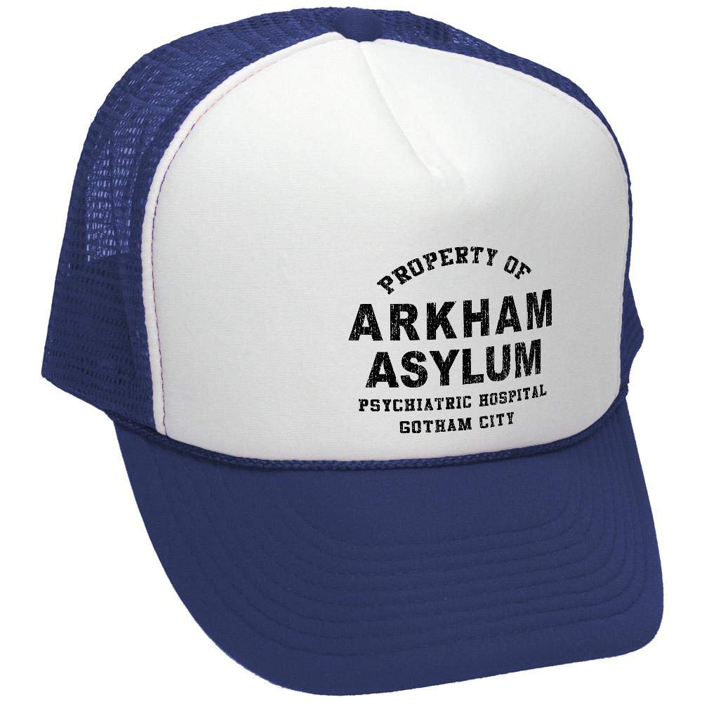 Goozler Arkham Asylum Retro Trucker Hat - Vintage Style Snapback Cap for Men & Women | Perfect for Cosplay, Halloween Costumes & Comic Conventions