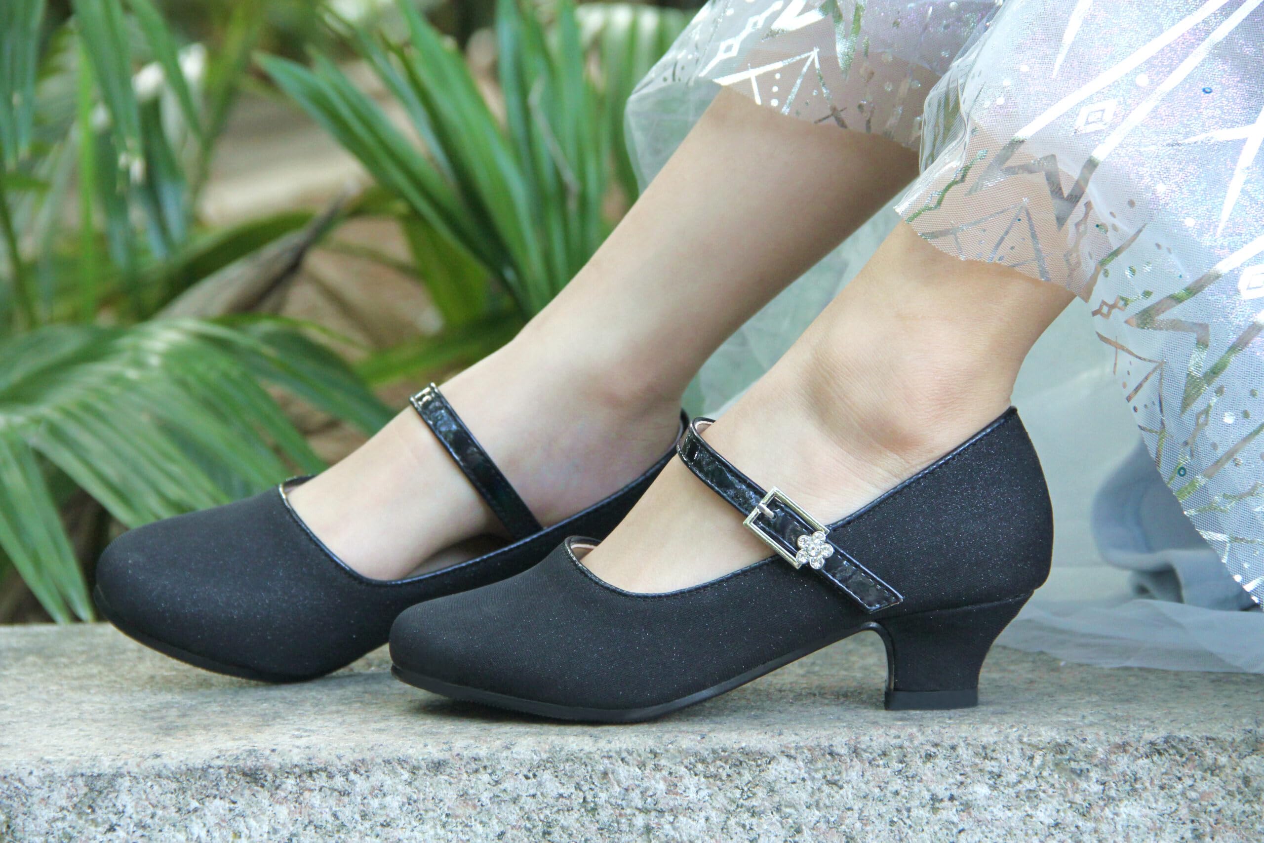 **Princess Mary Jane Shoes for Girls - Elegant High Heel Party Shoes | Flower Girl, Wedding, Communion & Special Occasion | Comfortable & Stylish Flat Shoes for Kids**    *(Perfect for weddings, birthday parties, formal events, and dress-up play!)*