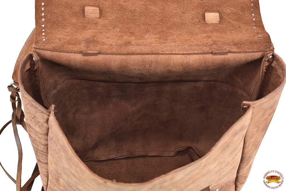 HILASON Soft Leather Horse Saddle Bag Tan | Western Equestrian Saddle Bag with Adjustable Closure | Durable Riding Accessory for Trail Riding & Horse Shows