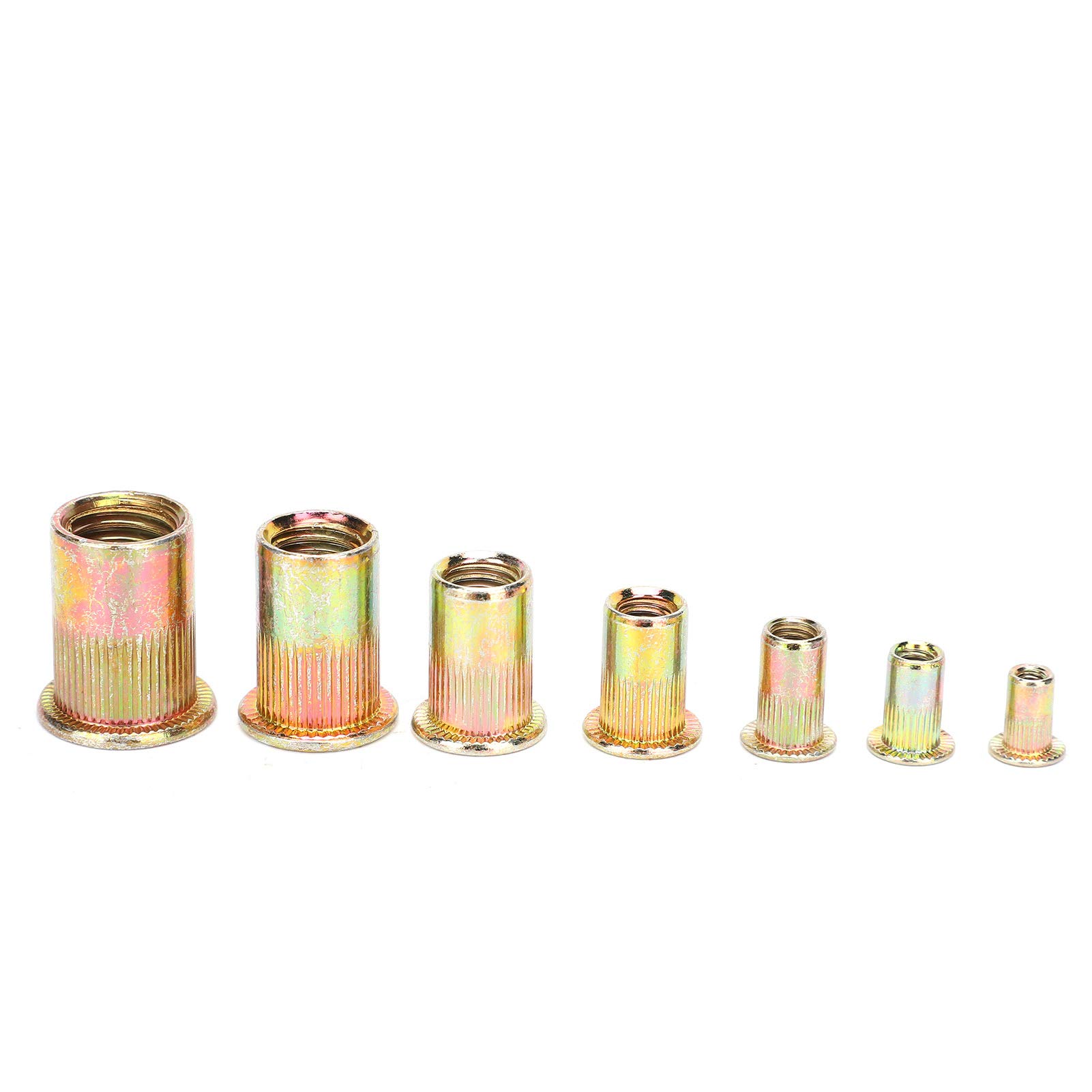 Premium Rivet Nuts Set - M3/4/5/6/8/10/12 Threaded Insert Nutserts for Metal Plates & Pipes - Zinc Plated Fastener Hardware - Perfect for Automotive, HVAC, and DIY Metal Fabrication Projects
