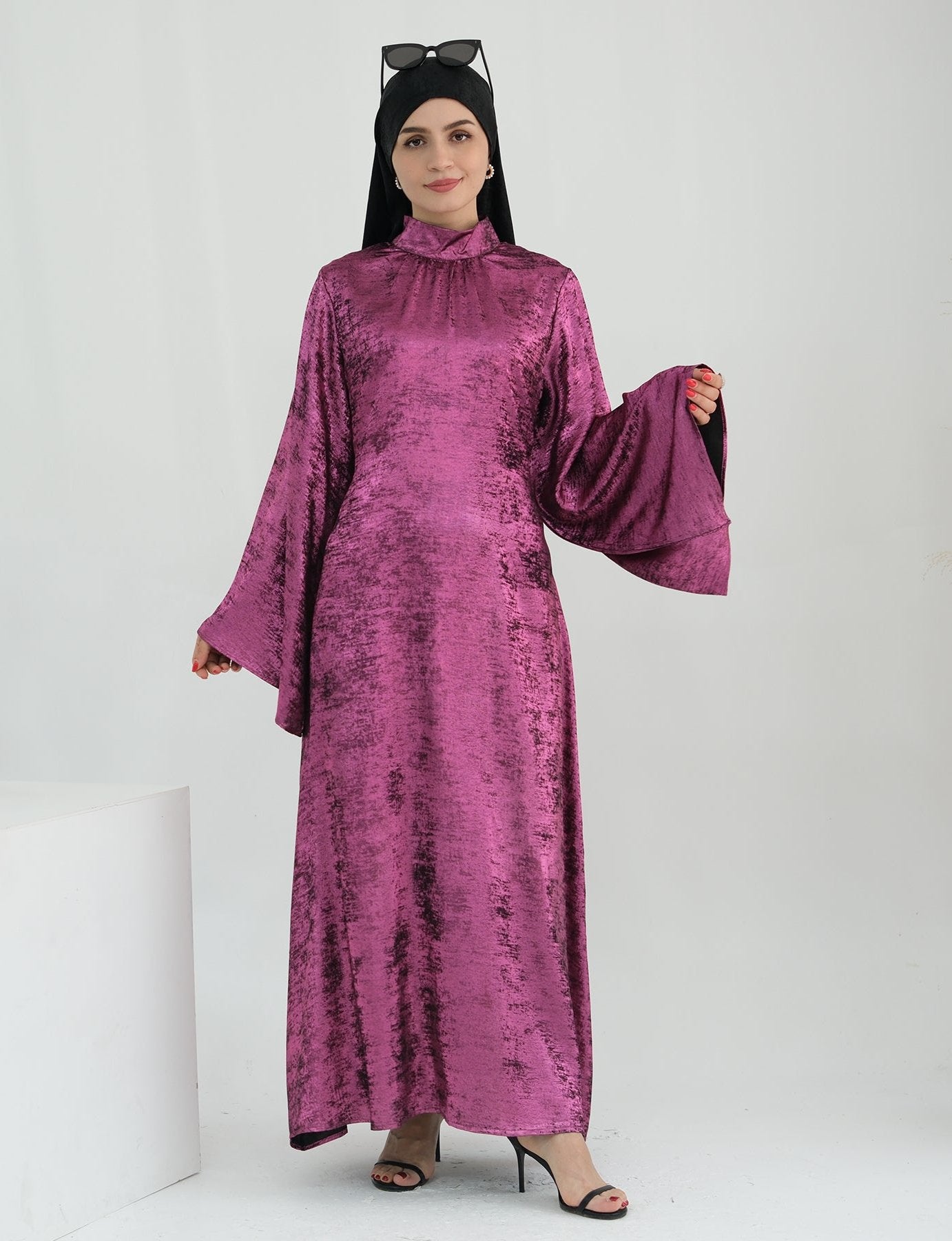 Bailey Shimmer Maxi Dress for Women - Elegant Long Evening Gown in Vibrant Magenta | Perfect for Weddings, Parties & Special Occasions