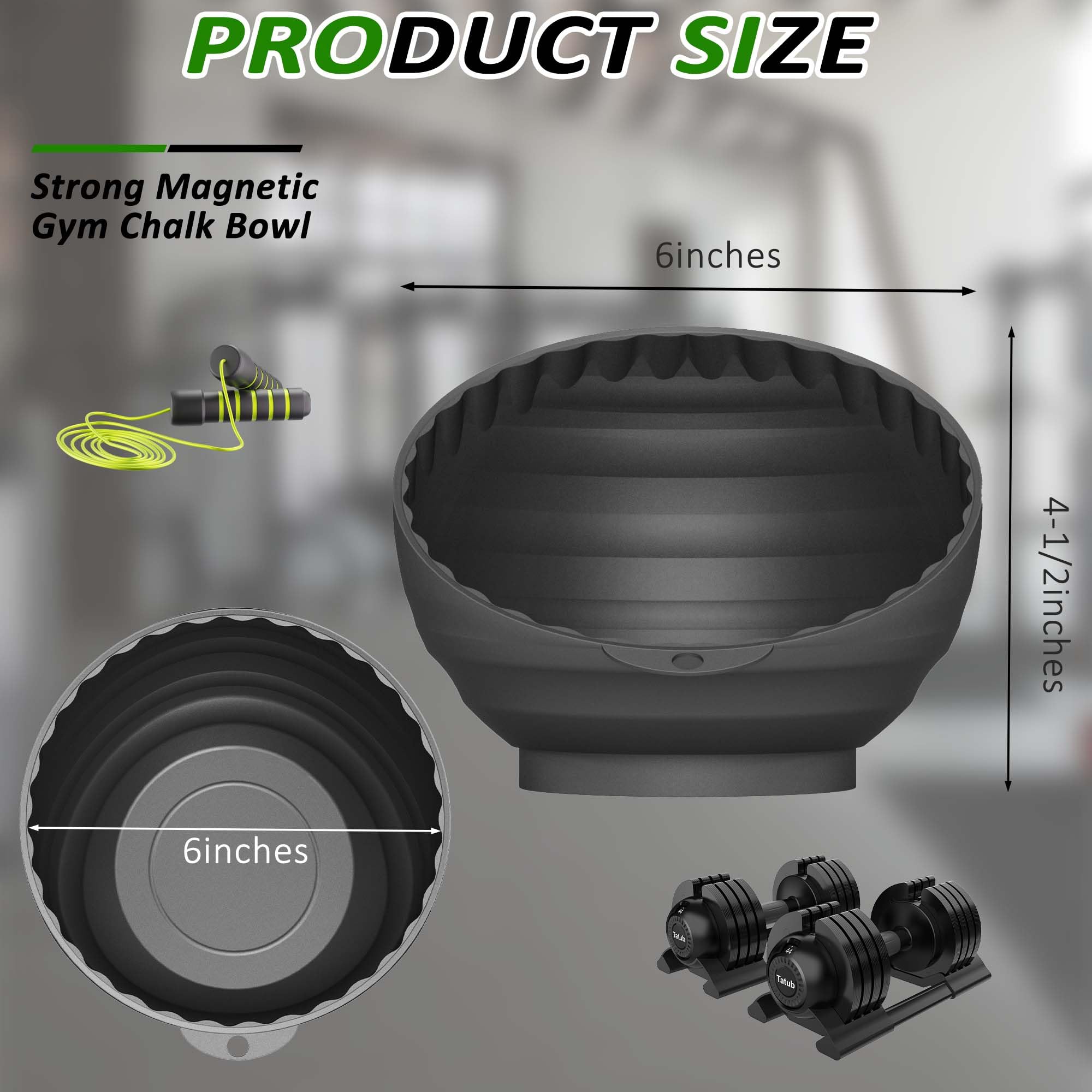 Magnetic Gym Chalk Holder - Black Weightlifting Chalk Bowl for Workout & Training | Secure Storage for Gym Chalk Blocks | Perfect for CrossFit, Powerlifting & Rock Climbing