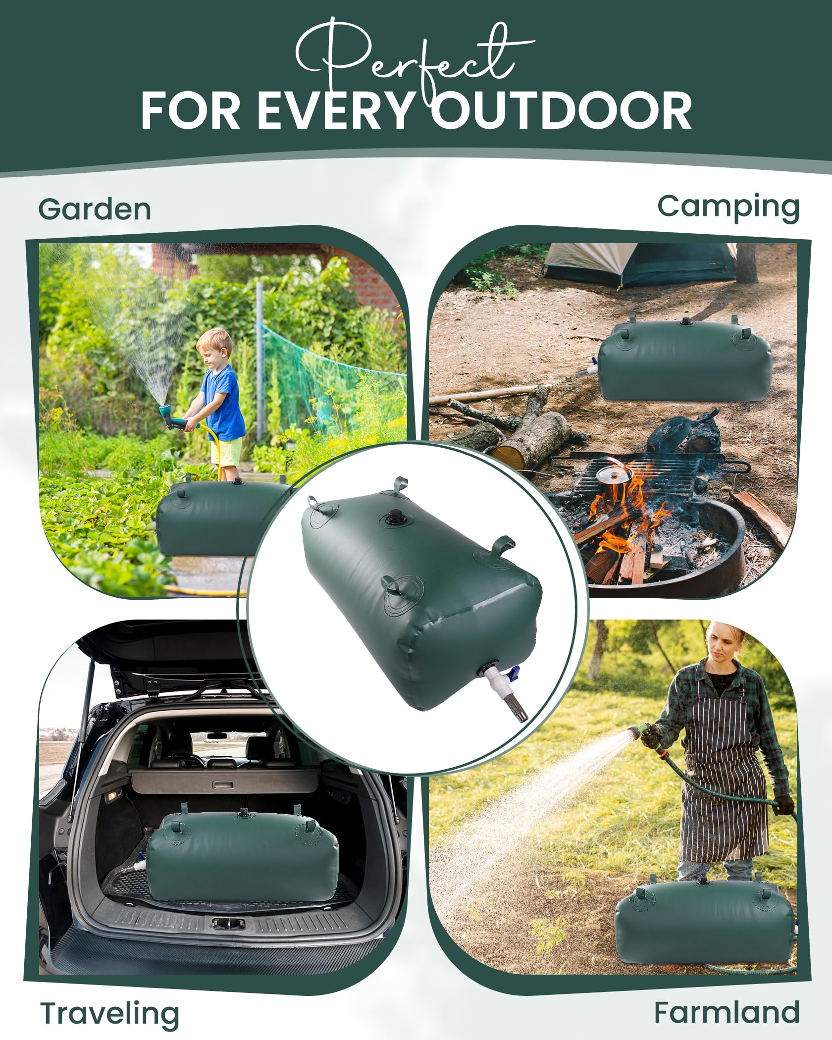 FoundGo Portable Water Storage Tank - 5 Gallon BPA-Free Collapsible Water Container for Camping, Emergency, Outdoor & Travel Use