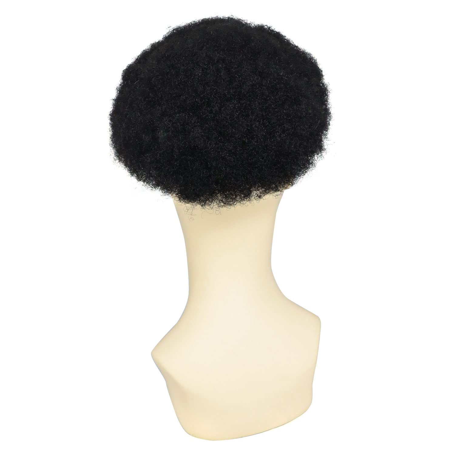 Premium Swiss Lace Toupee for Men - 8x10 Inch Afro Curly Human Hair Replacement System (120% Density, Natural Black) - Ideal for Daily Wear, Special Occasions & Hair Loss Solutions